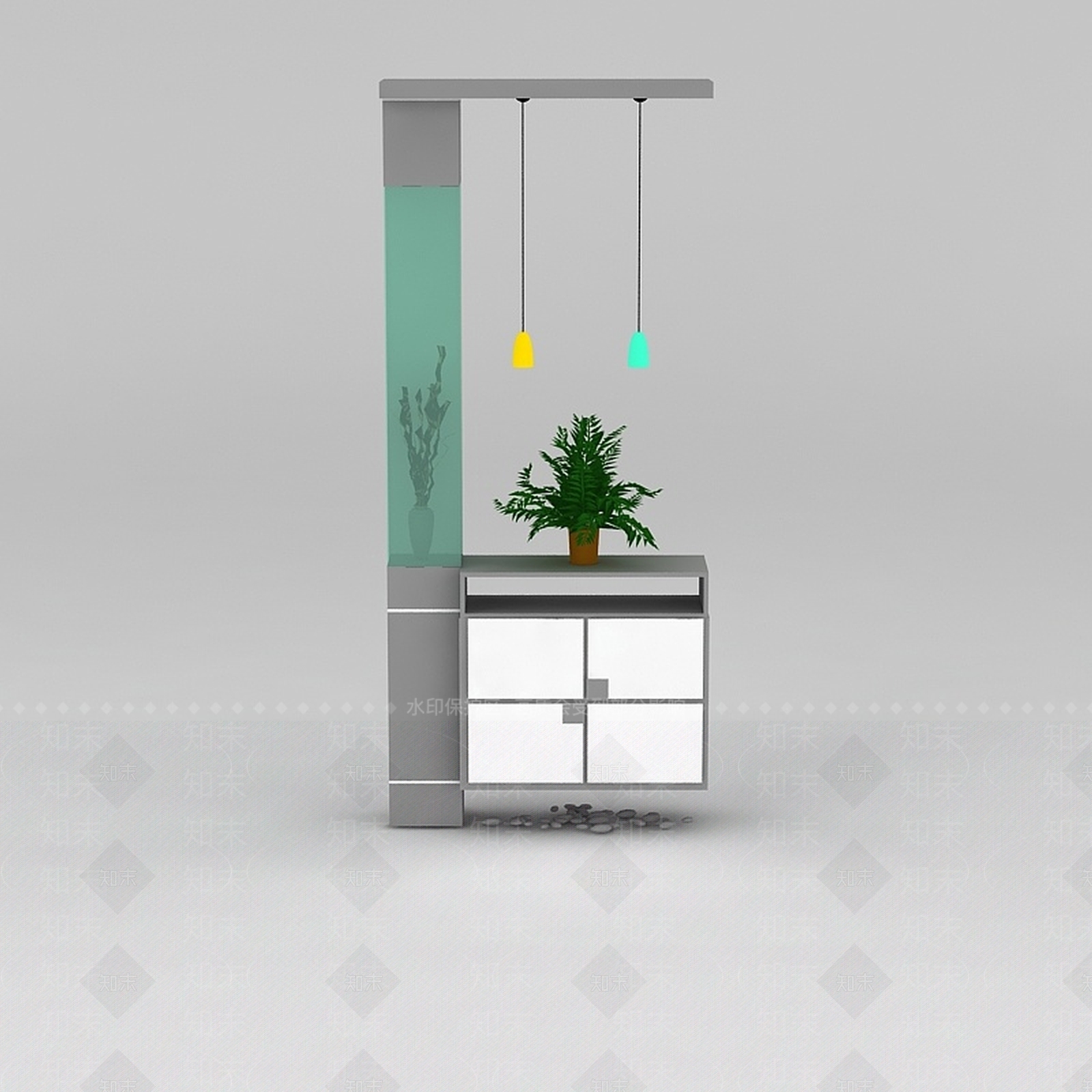 现代玄关鞋柜3D模型下载【ID:1188544484】