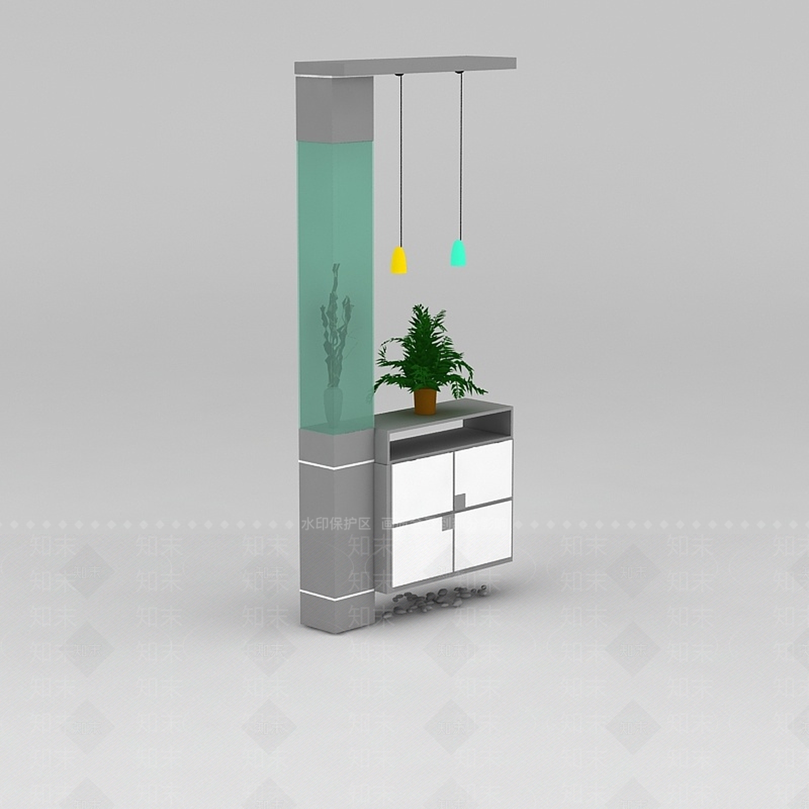现代玄关鞋柜3D模型下载【ID:1188544484】