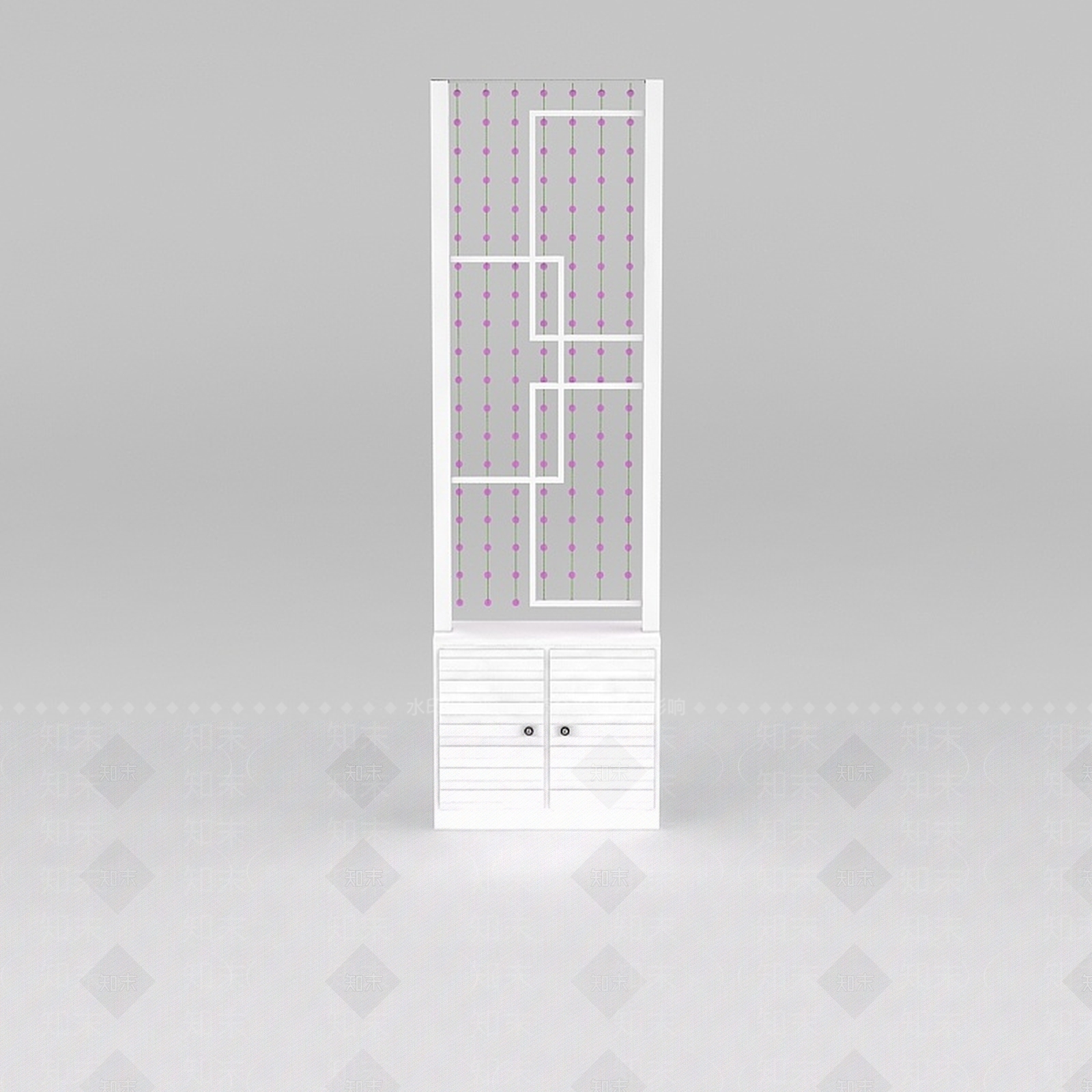 现代白色实木玄关鞋柜3D模型下载【ID:1188544549】