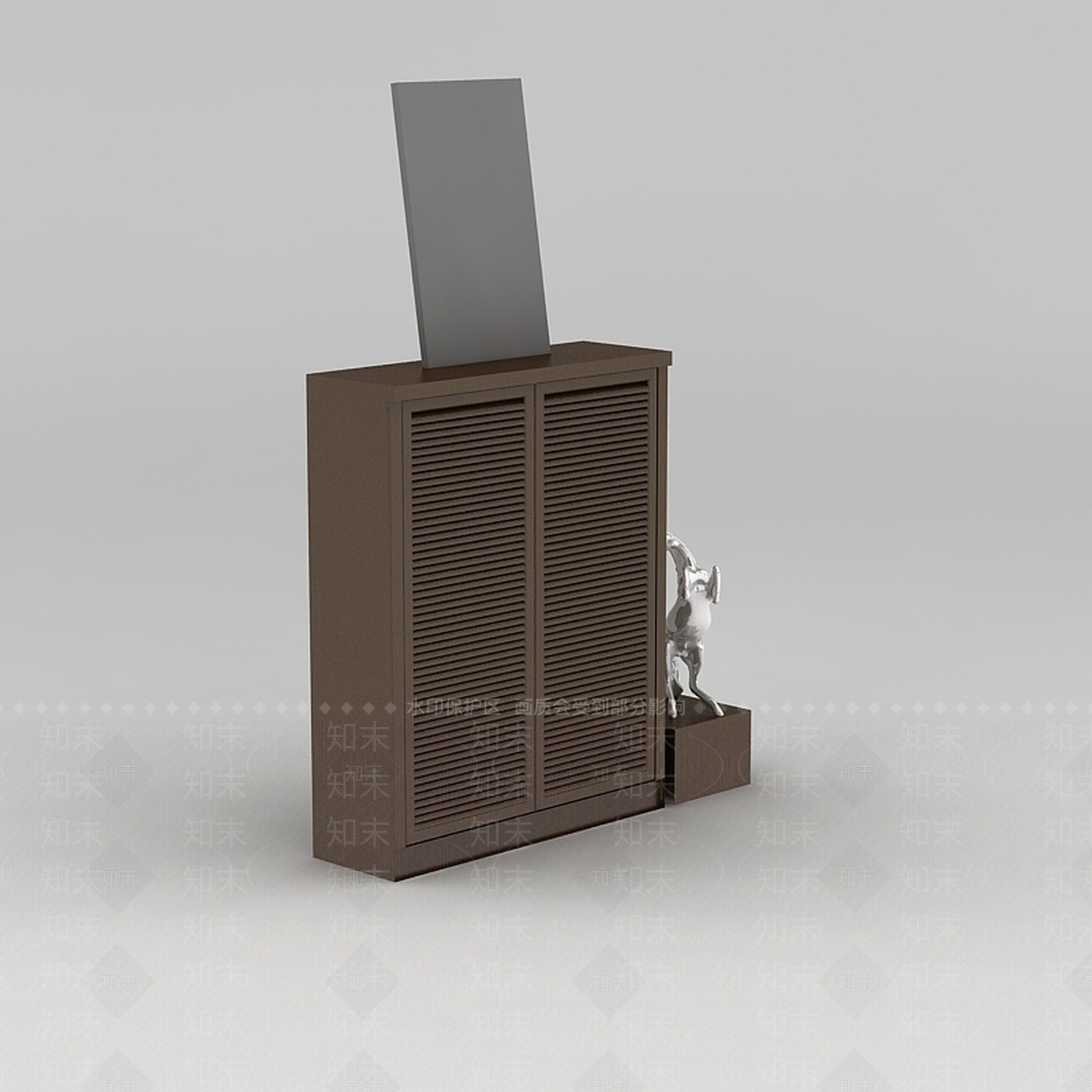 现代实木玄关鞋柜3D模型下载【ID:1188544752】
