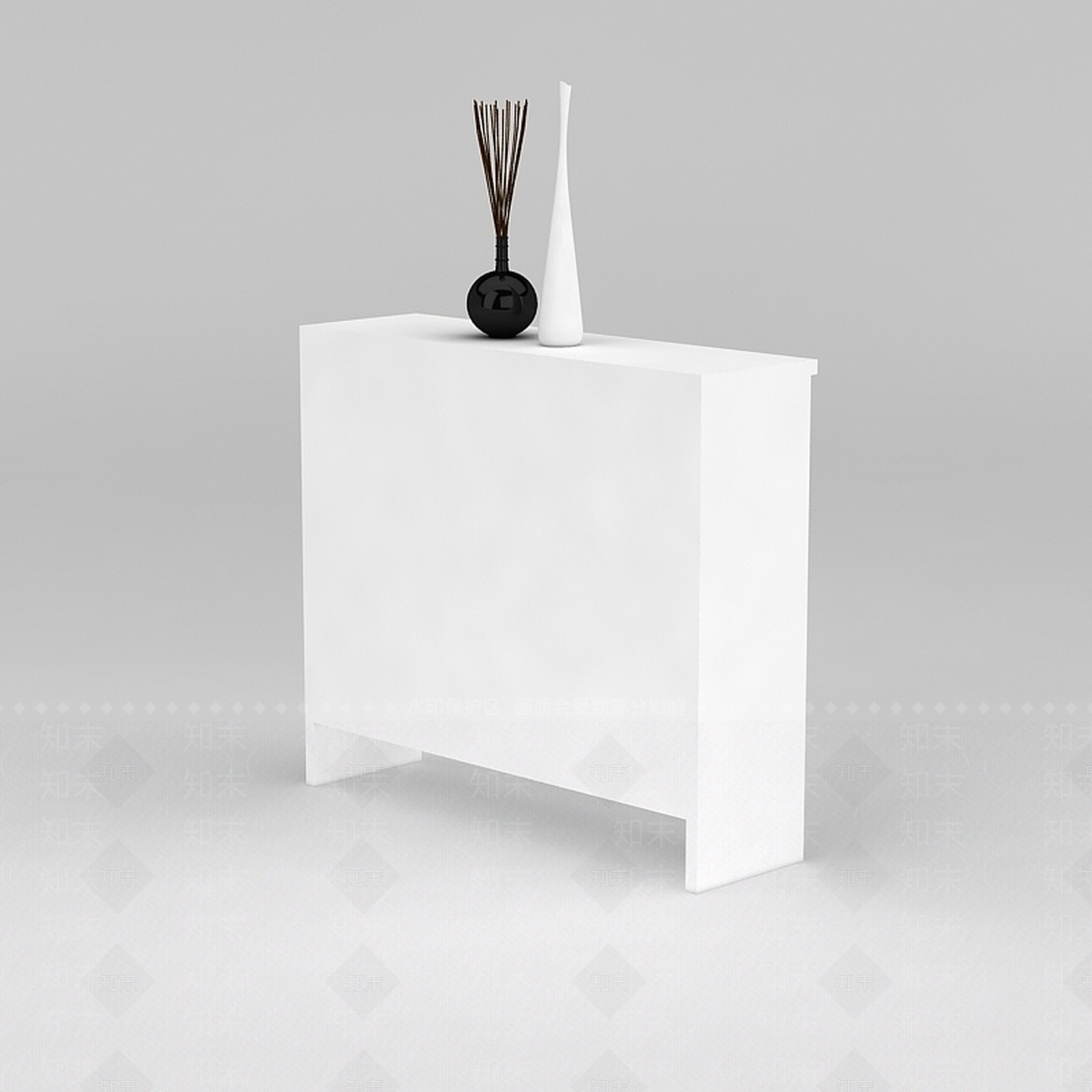 现代白色实木玄关鞋柜3D模型下载【ID:1188544756】
