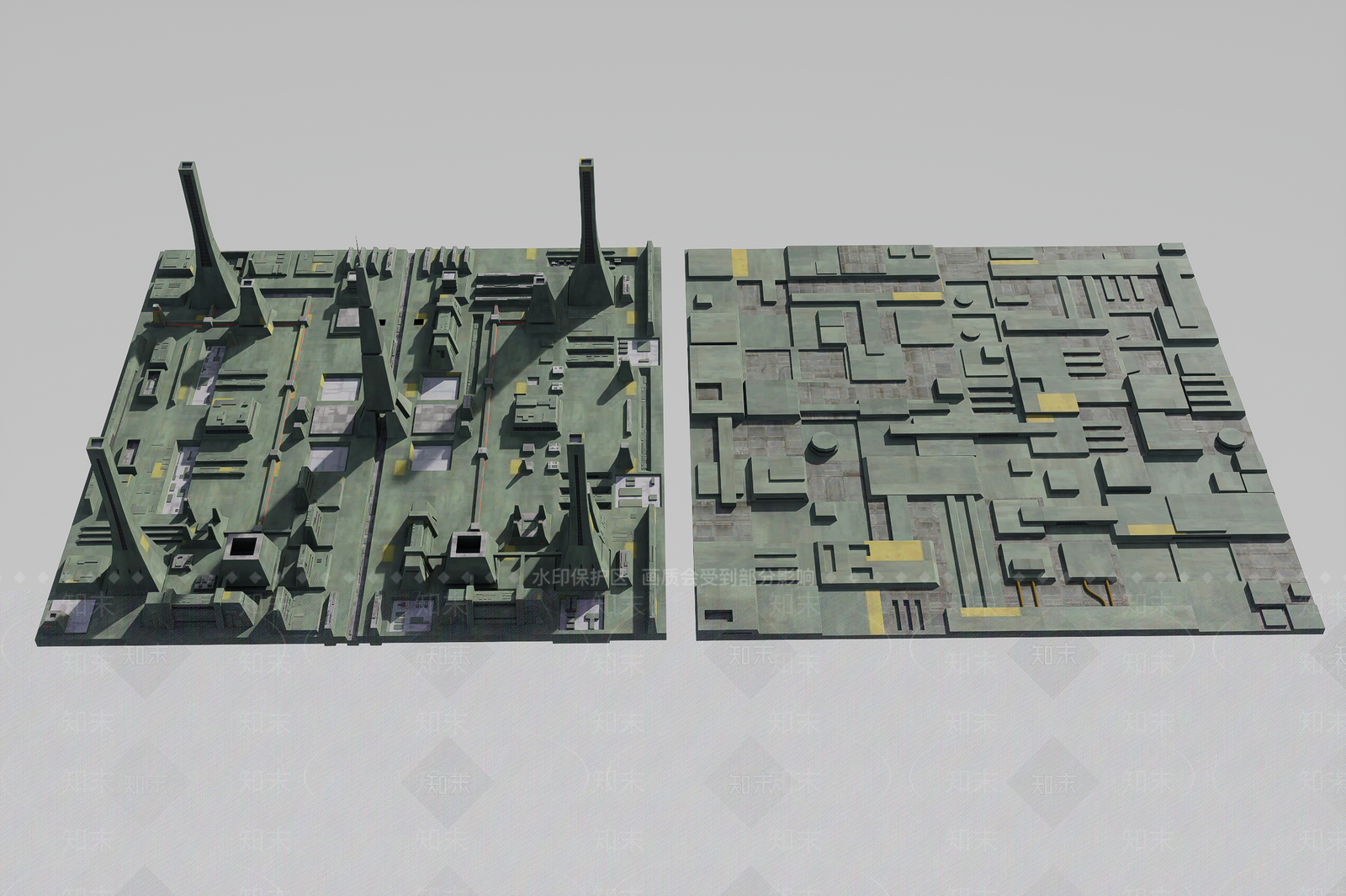 现代鸟瞰规划3D模型下载【ID:1188545333】