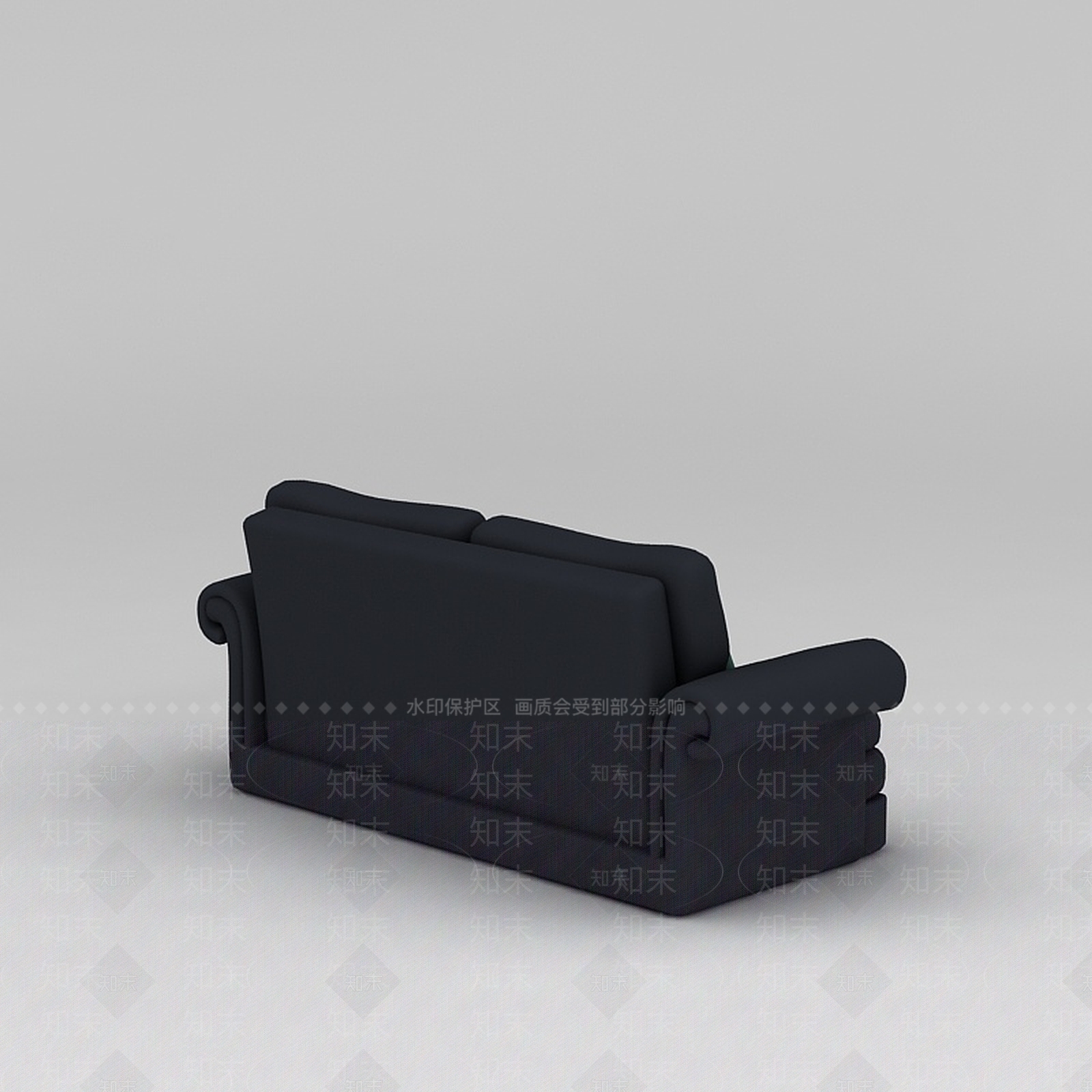 欧式古典欧式黑色布艺双人沙发3D模型下载【ID:1188545786】