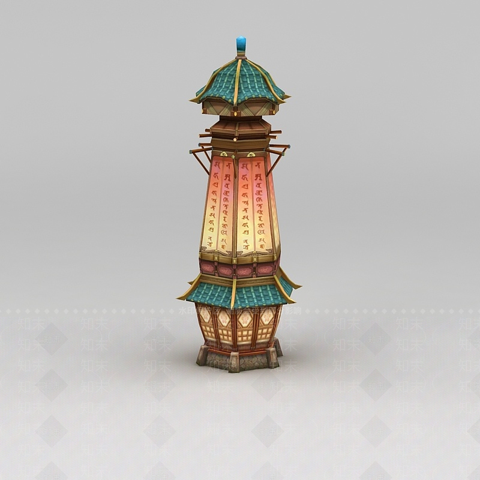 现代条案3D模型渲染效果图