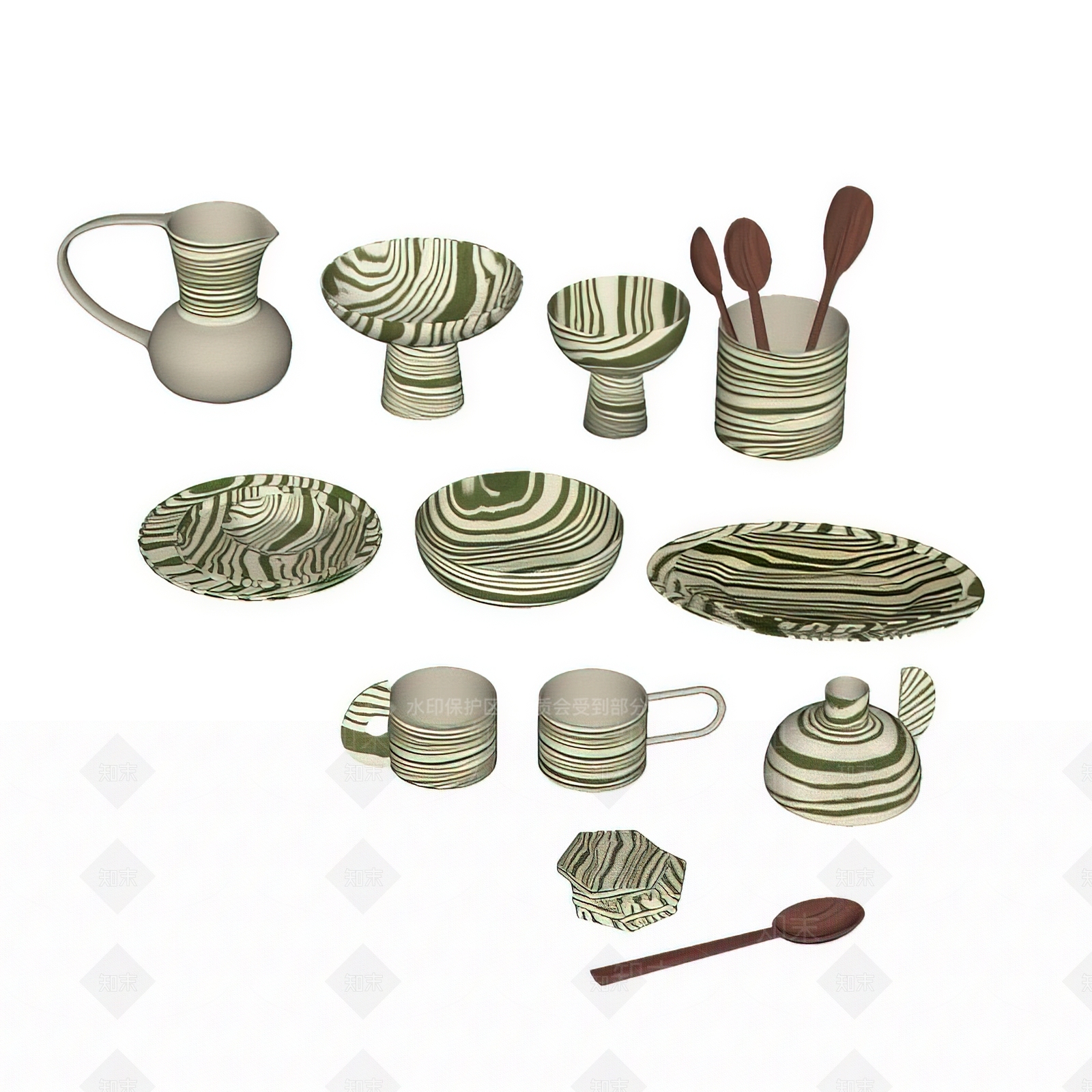 餐具SU模型草图