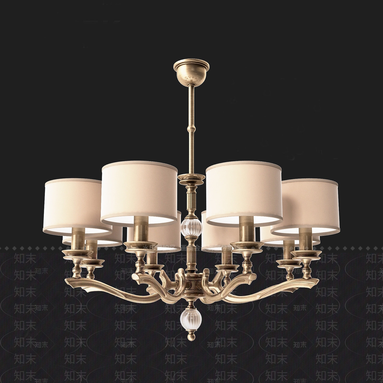 欧式古典欧式餐厅吊灯3D模型下载【ID:1188549076】