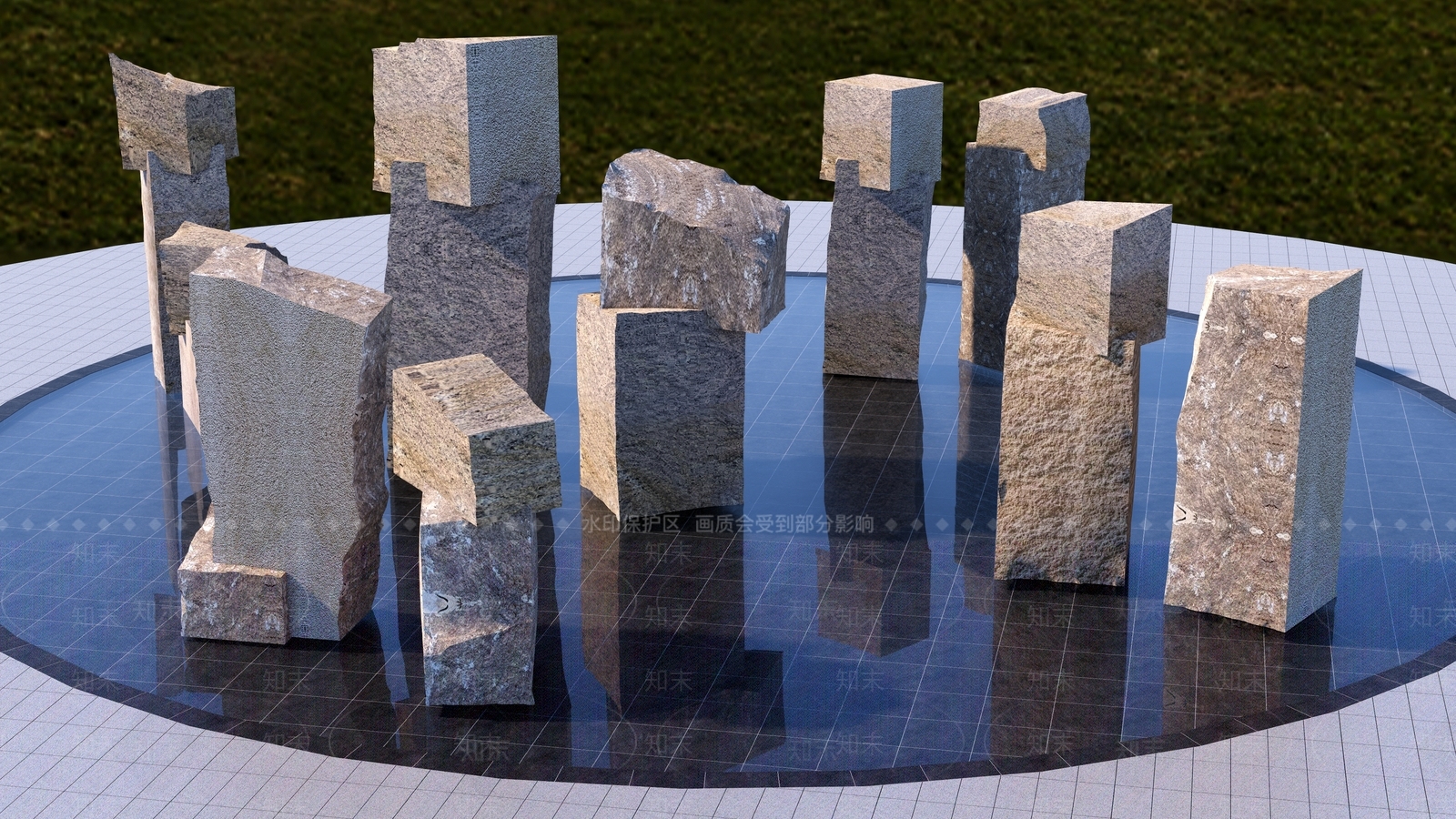新中式日式石头SU模型下载【ID:1188550535】