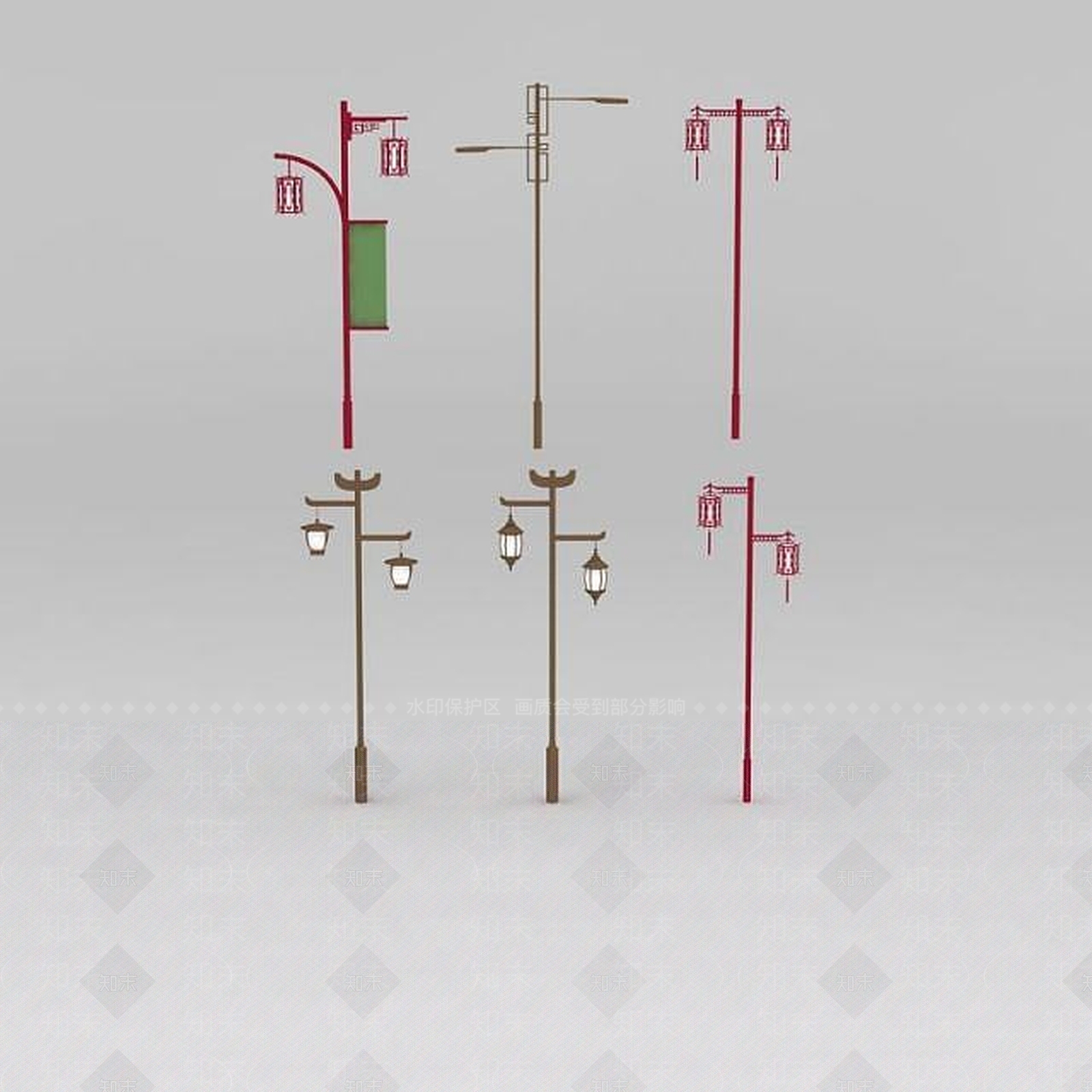 中式路灯3D模型下载【ID:1188550064】