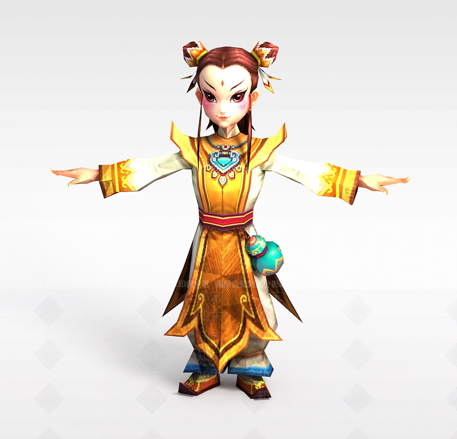 现代创世西游动漫游戏人物女孩3D模型下载【ID:1188550479】