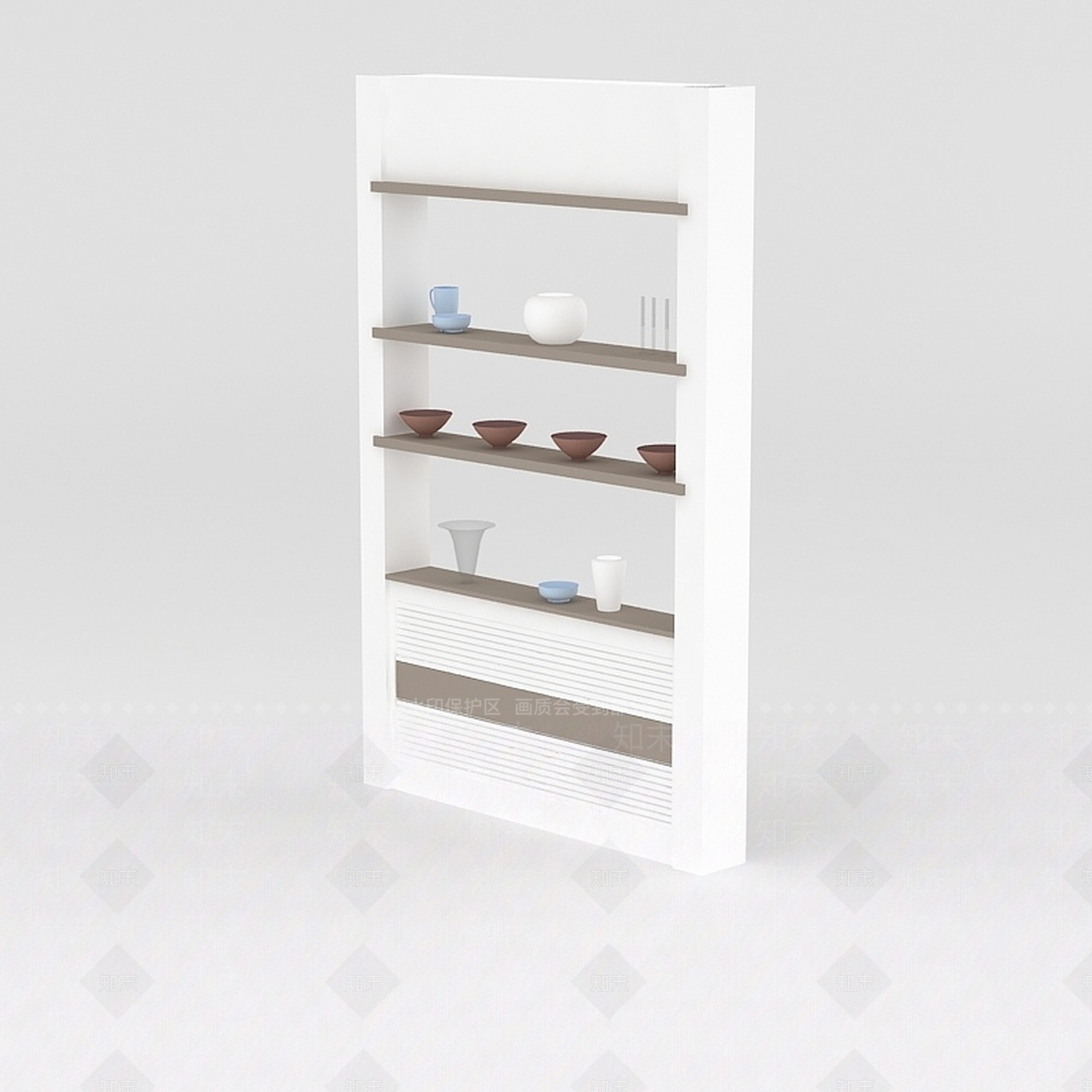现代白色边柜酒柜3D模型下载【ID:1188551113】