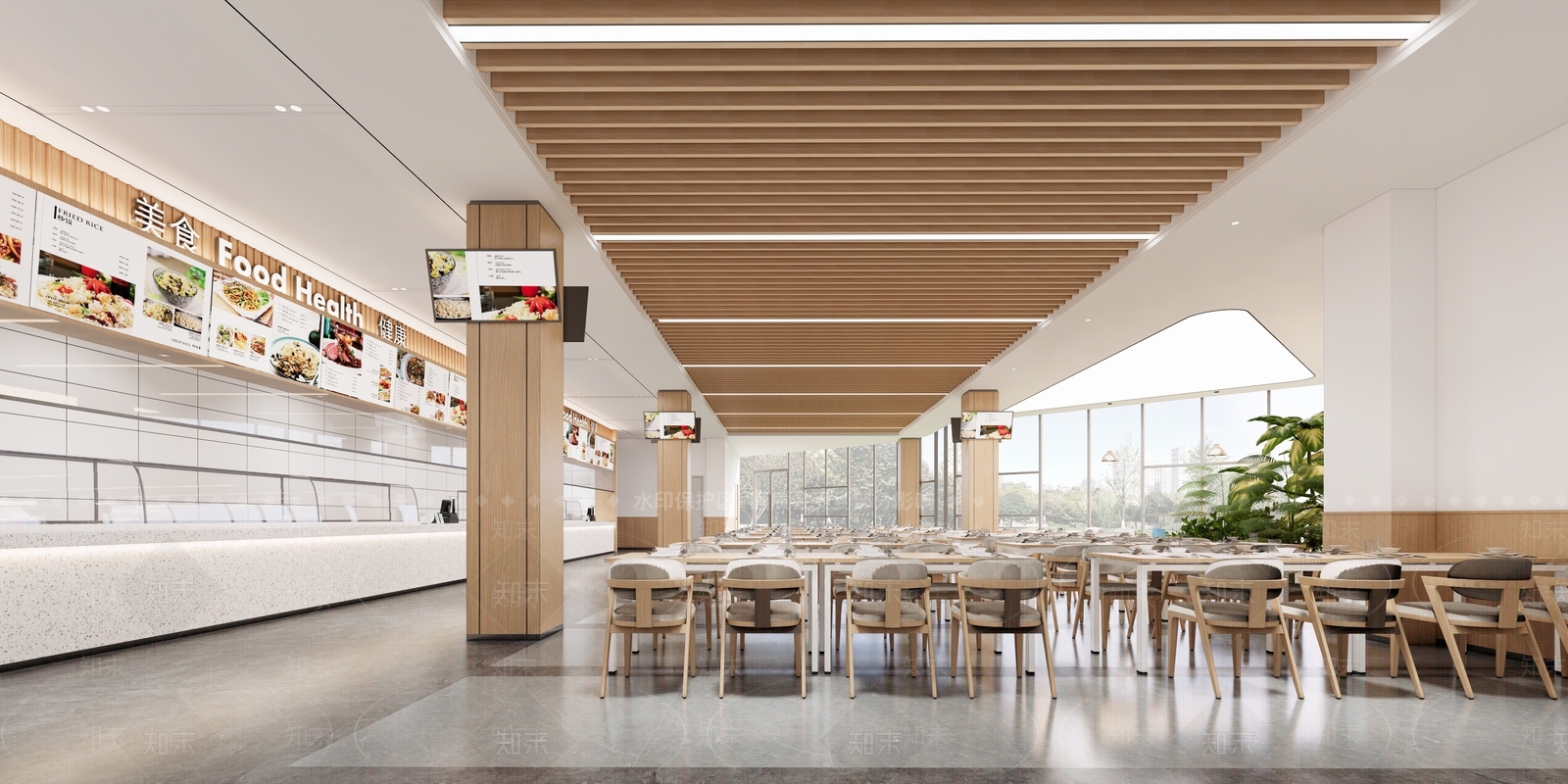 现代简约食堂SU模型下载【ID:1188553161】