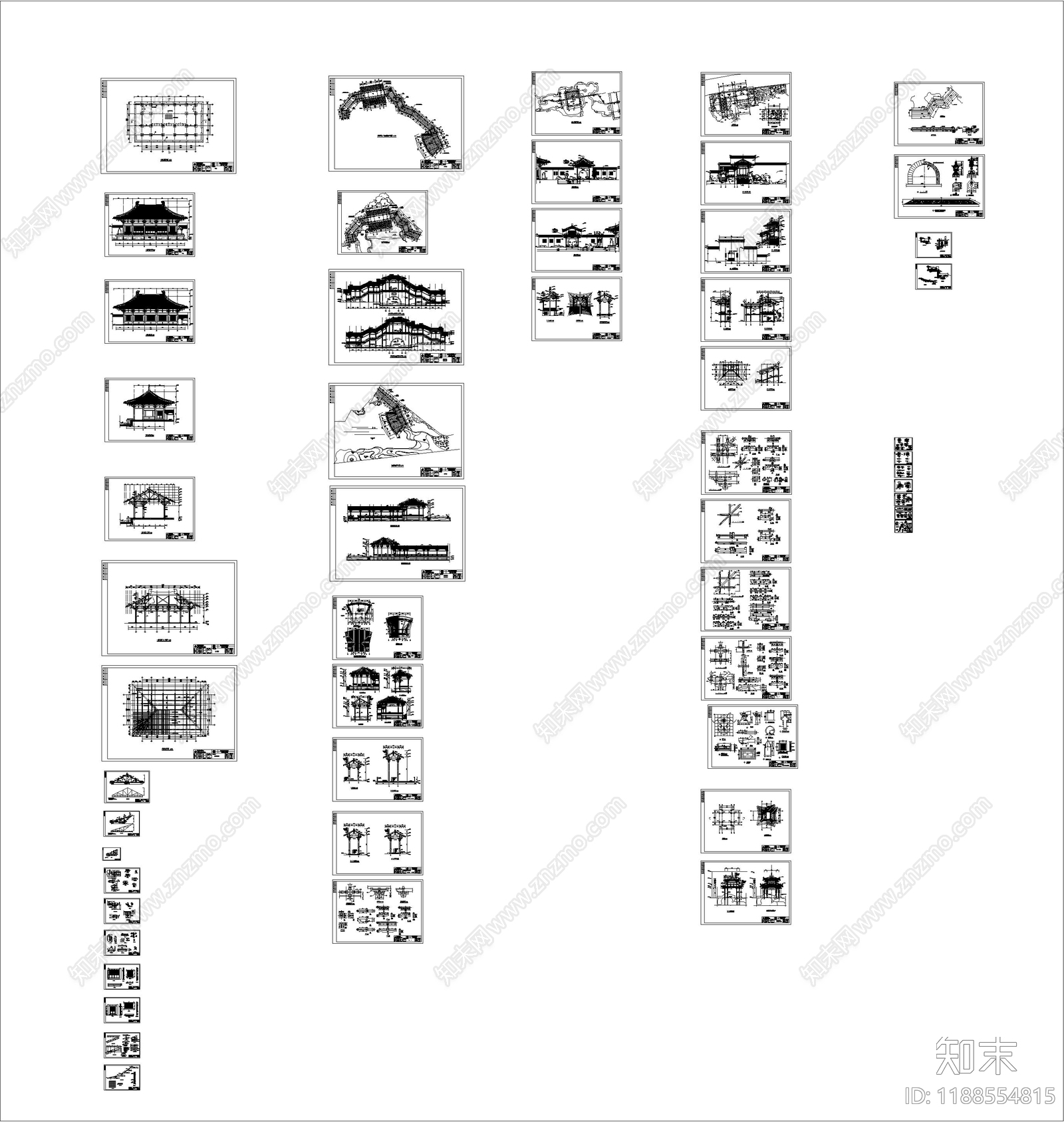 仿古建筑施工图下载【ID:1188554815】