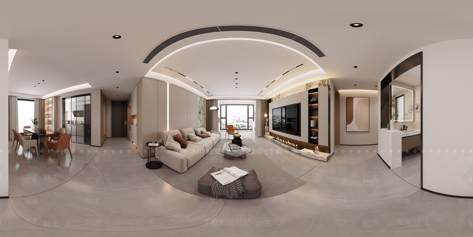 现代家居客厅3D模型下载【ID:1188556398】