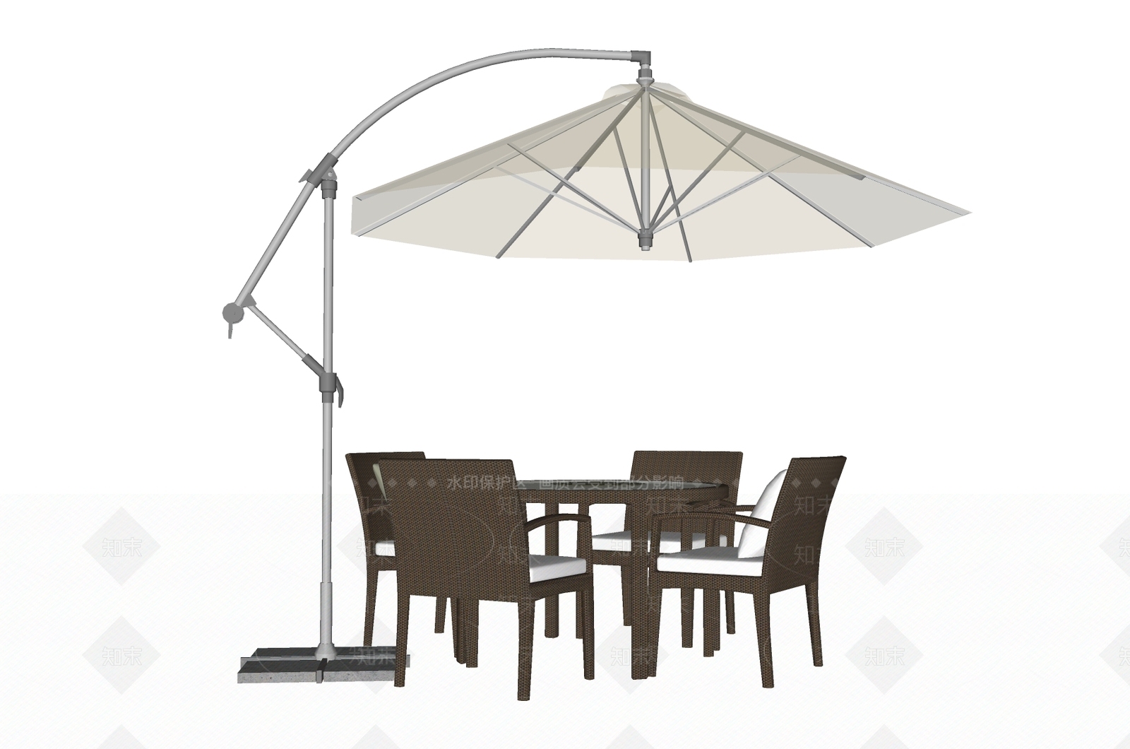 现代遮阳伞SU模型下载【ID:1188556476】