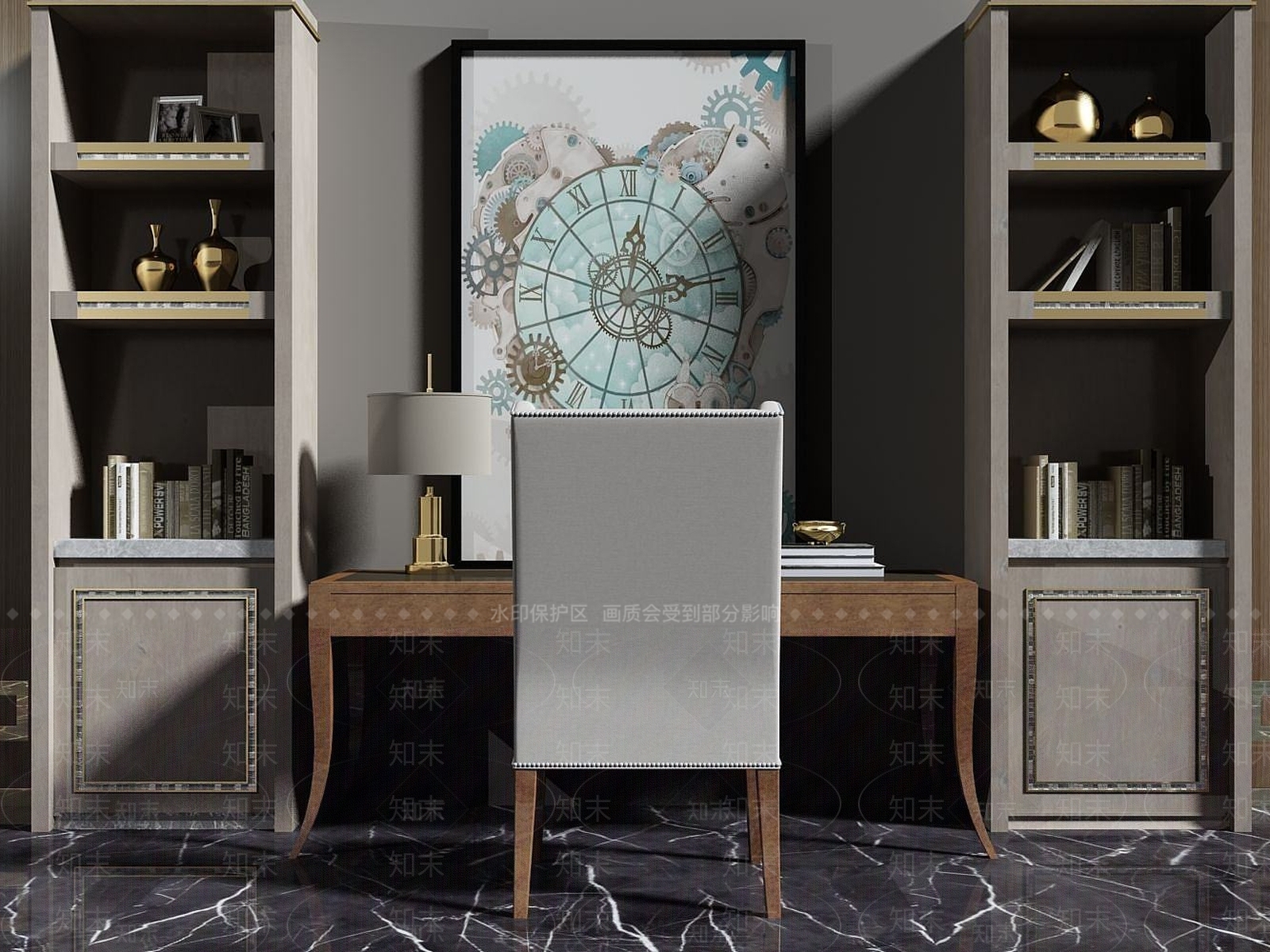 现代书桌椅3D模型下载【ID:1188569776】