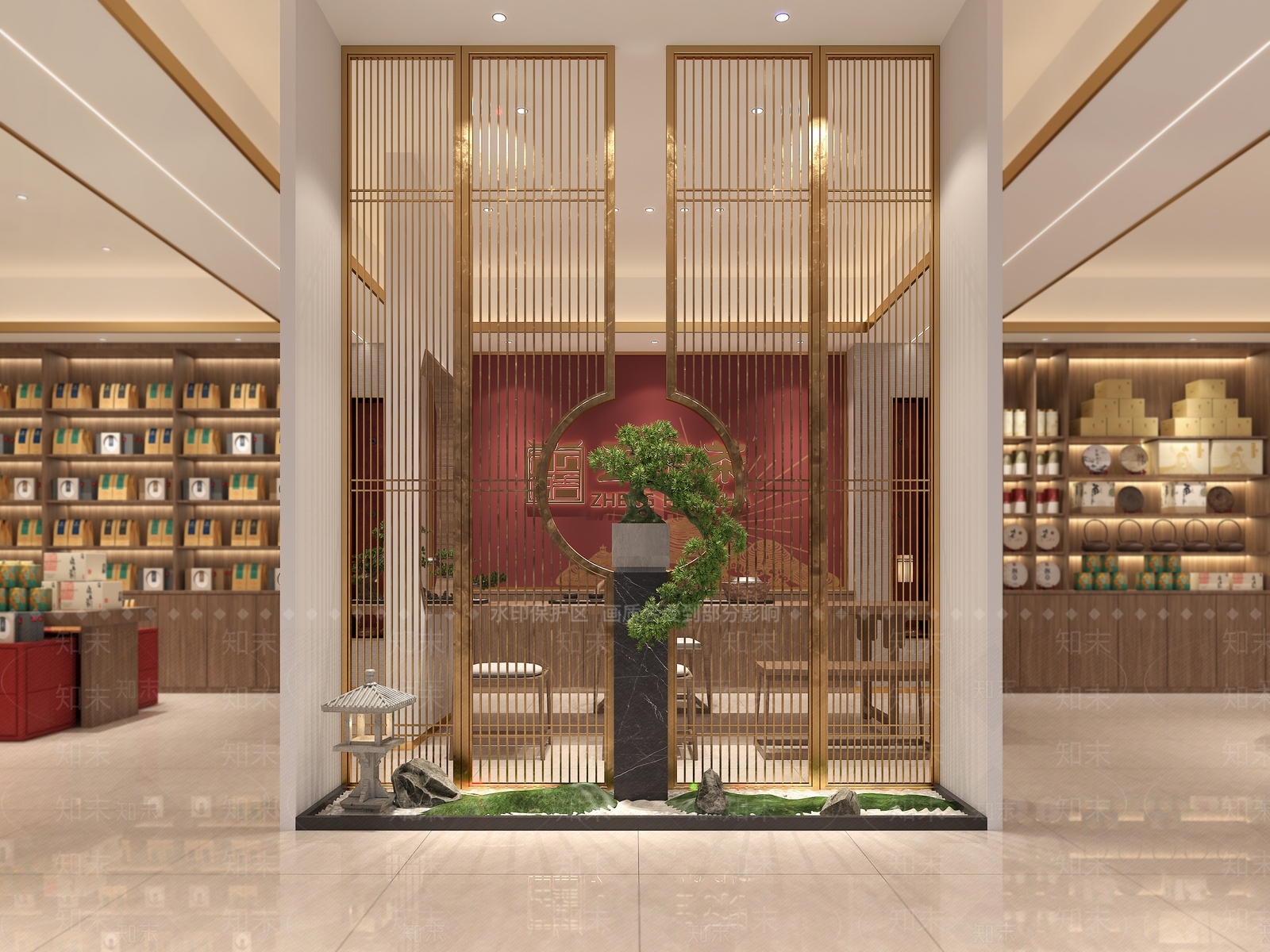 新中式中式茶叶店3D模型下载【ID:1188571164】