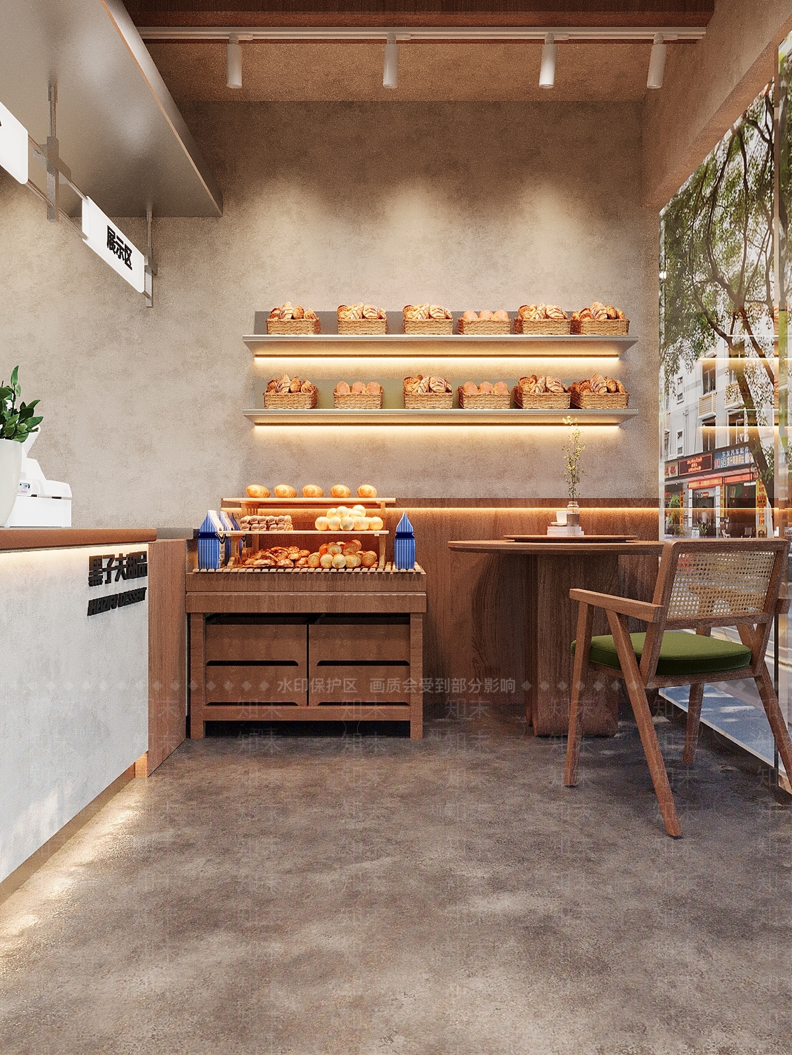 原木工业甜品面包店3D模型下载【ID:1188572833】