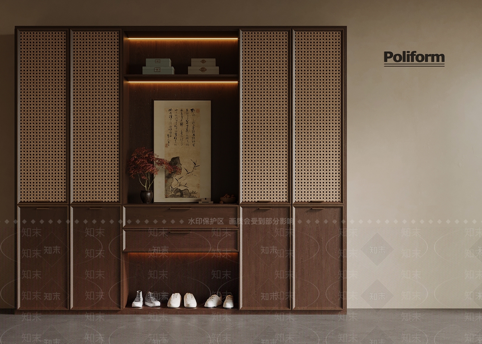 新中式鞋柜SU模型下载【ID:1188572905】