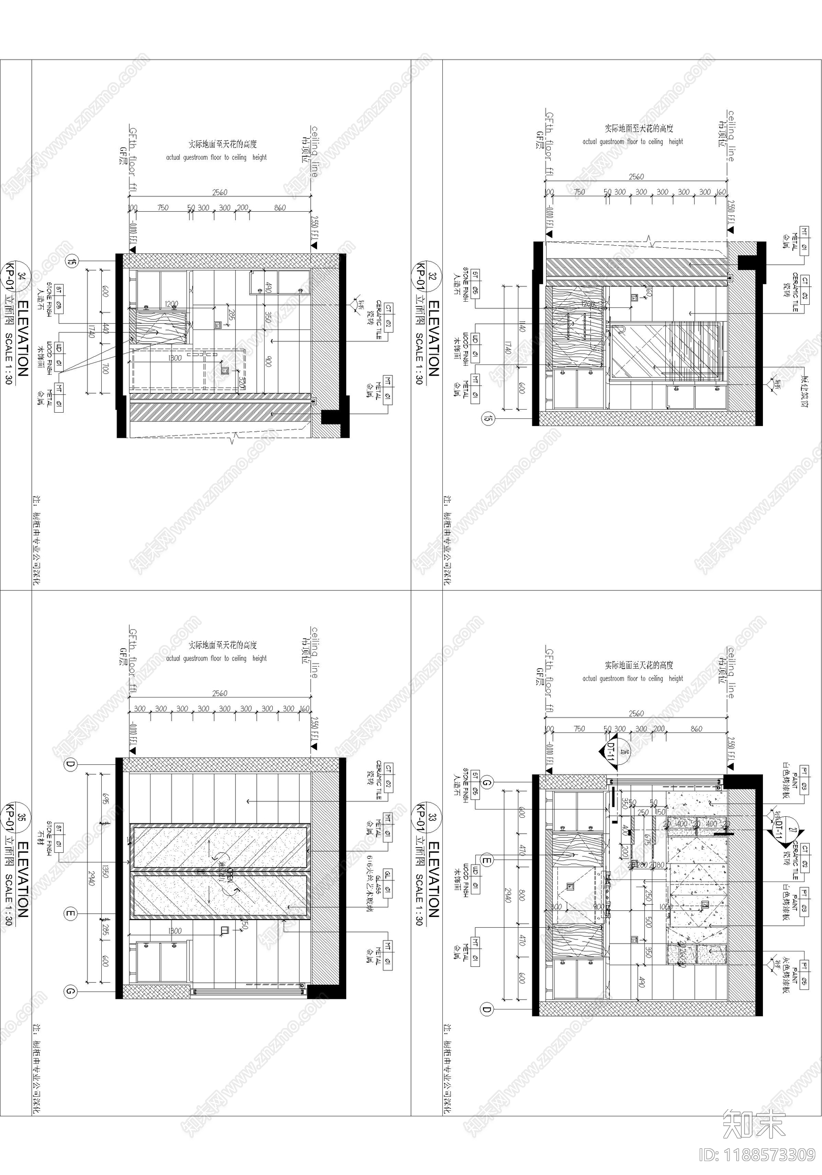 现代厨房cad施工图下载【ID:1188573309】