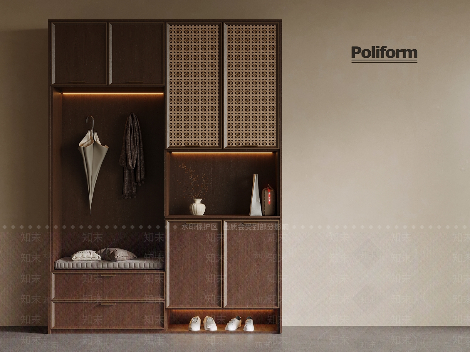 新中式鞋柜3D模型下载【ID:1188573140】