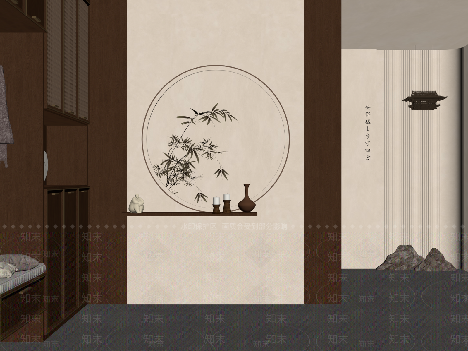 新中式鞋柜SU模型下载【ID:1188573262】