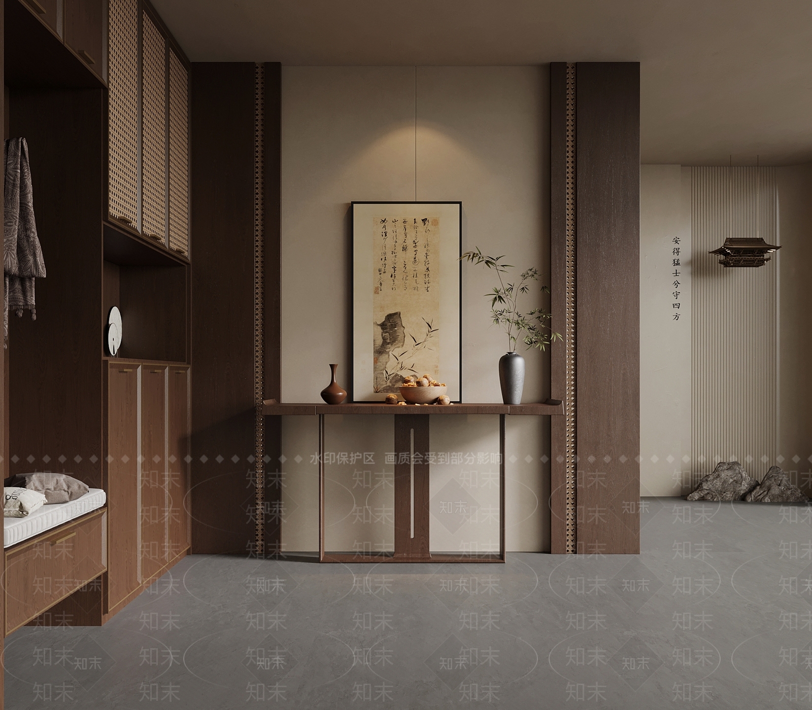 新中式鞋柜3D模型下载【ID:1188574172】