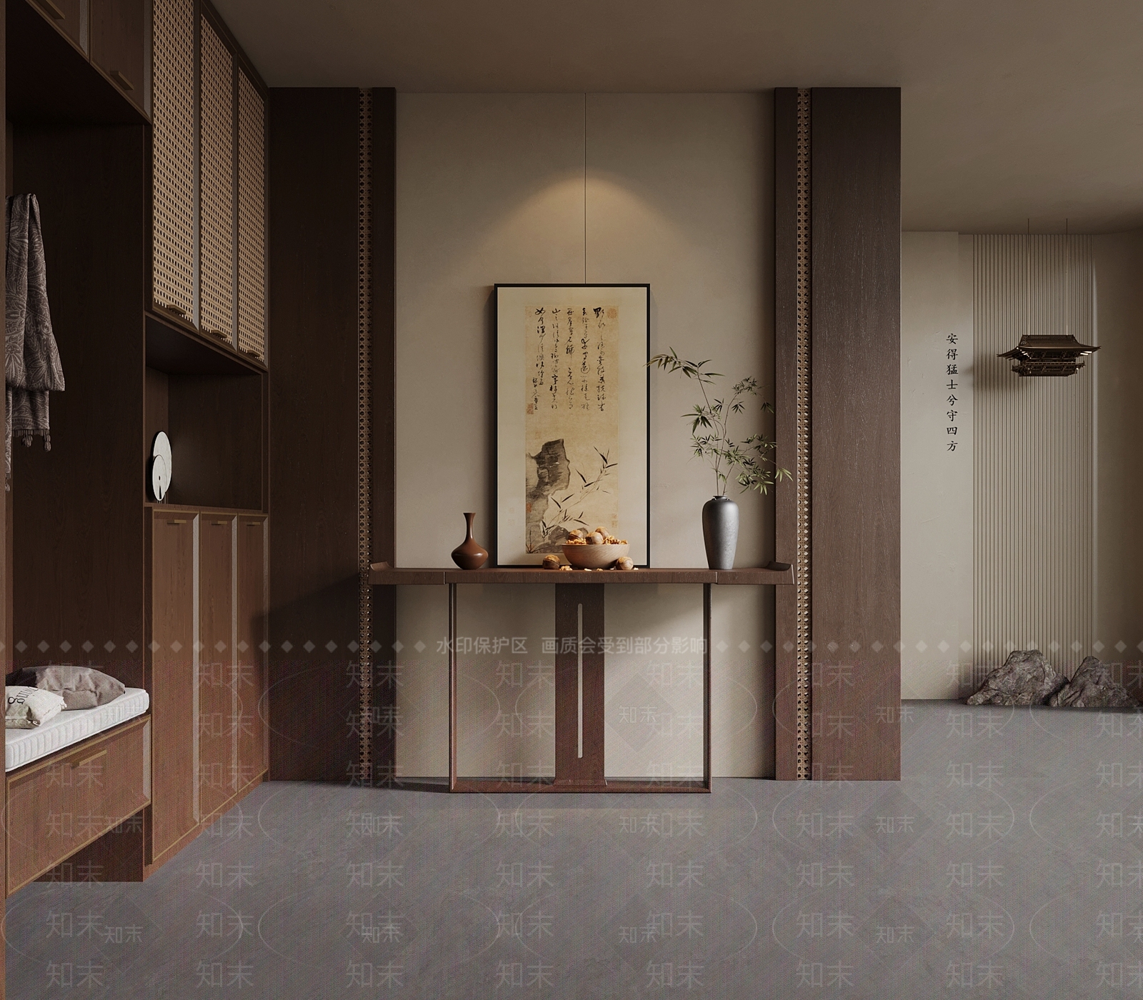 新中式鞋柜SU模型下载【ID:1188574188】