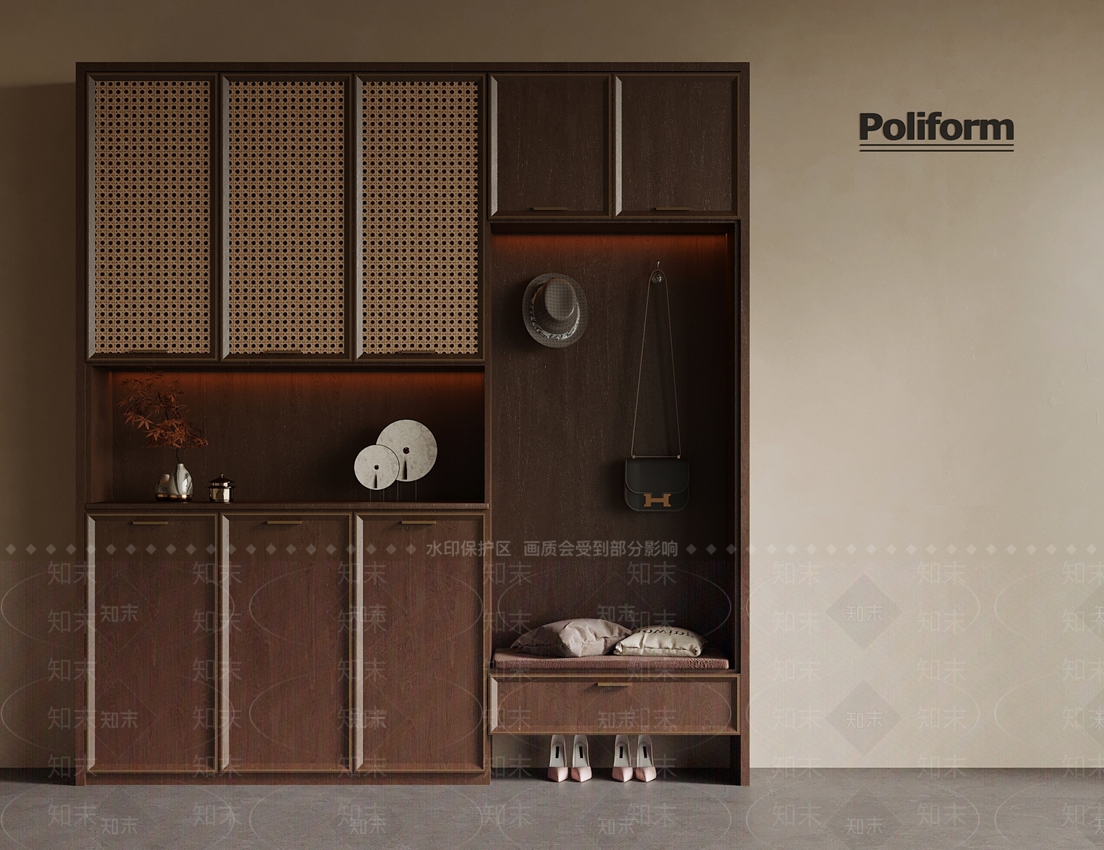 新中式鞋柜3D模型下载【ID:1188574274】