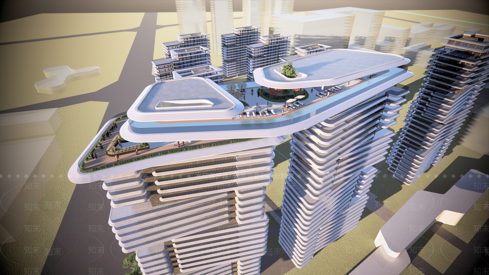 现代高层住宅SU模型下载【ID:1188575591】