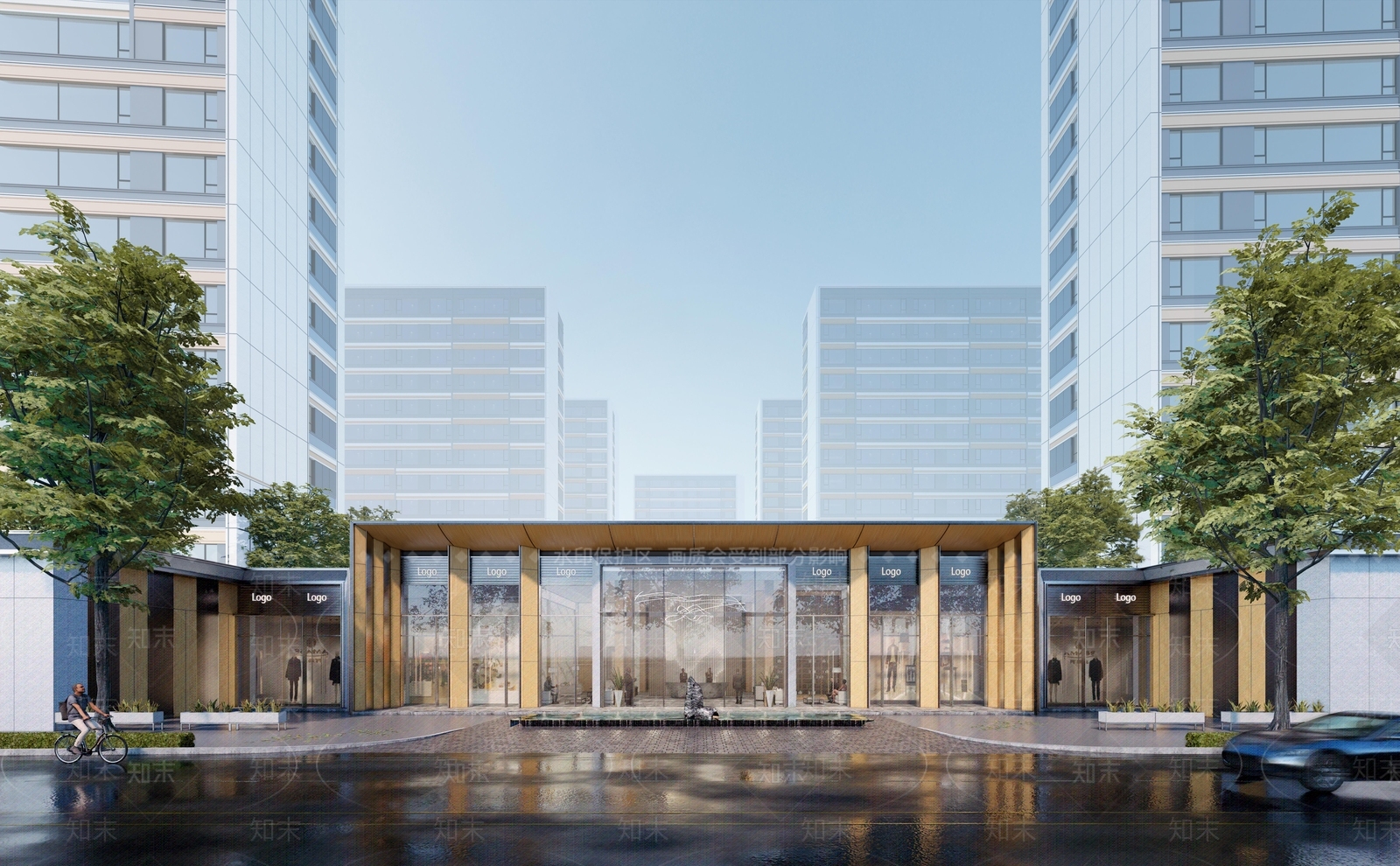 现代简约售楼处建筑SU模型下载【ID:1188579351】