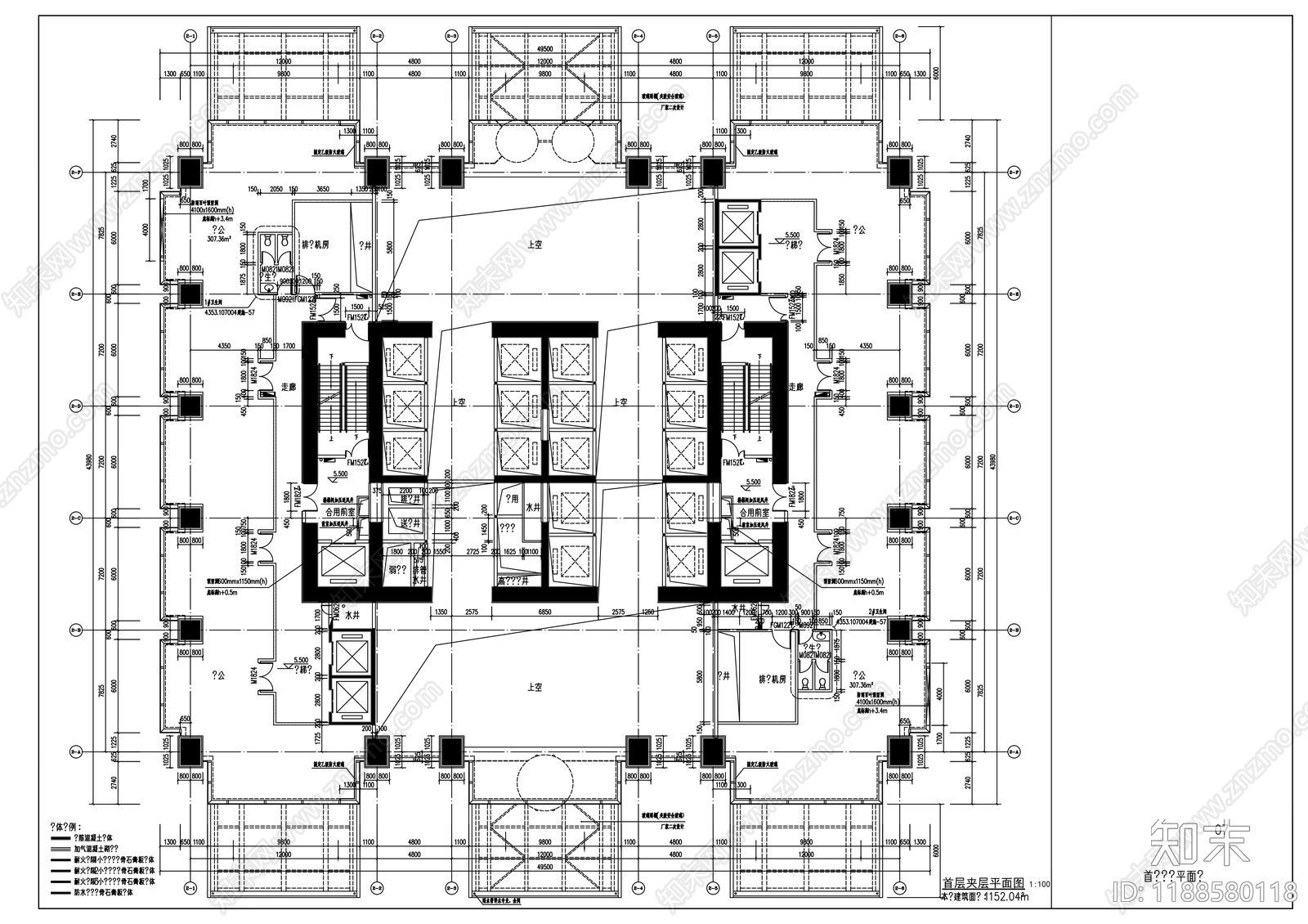 现代办公楼建筑cad施工图下载【ID:1188580118】