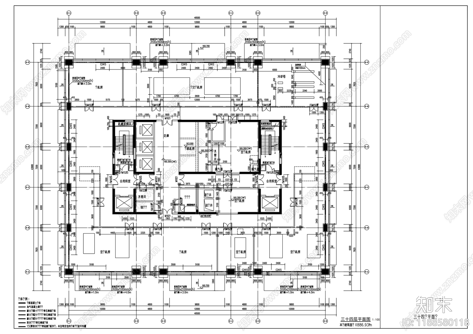 现代办公楼建筑施工图下载【ID:1188580118】