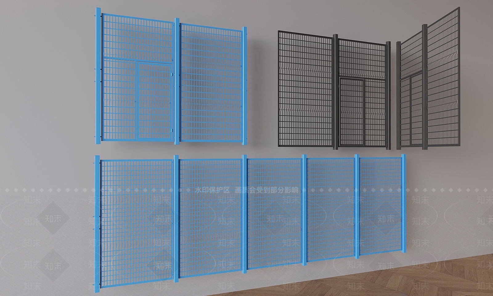 现代栏杆3D模型下载【ID:1188583813】