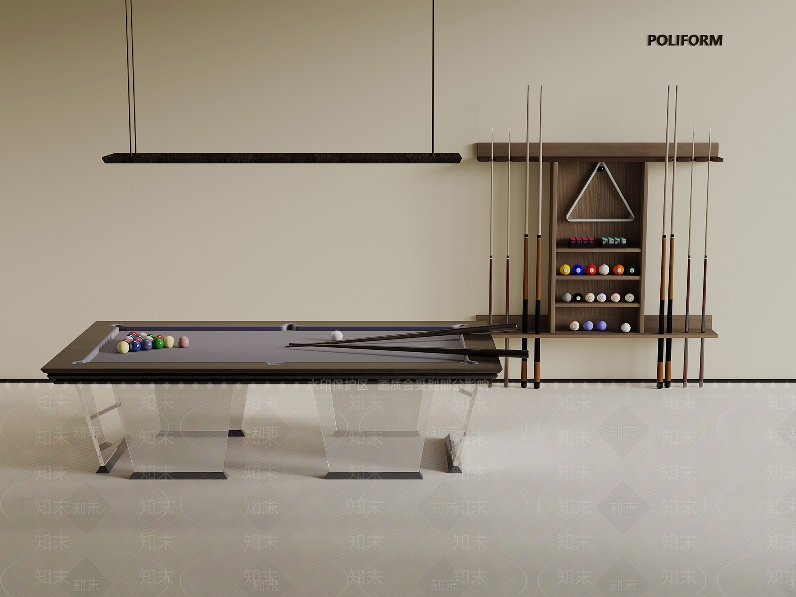 台球桌3D模型下载【ID:1188584165】