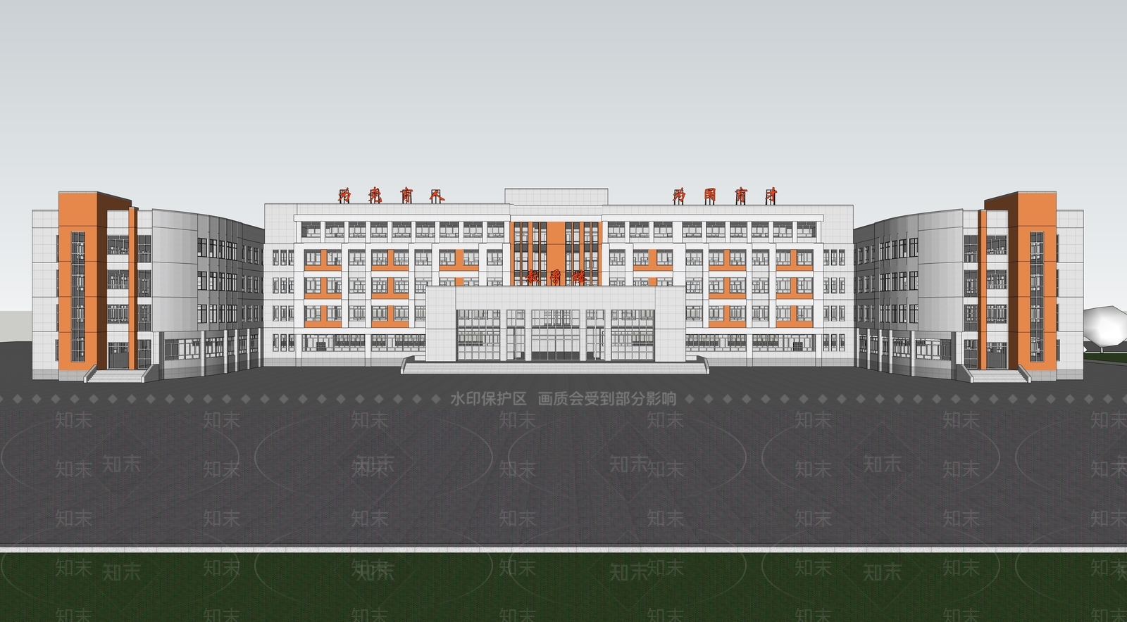 现代学校建筑SU模型下载【ID:1188591420】
