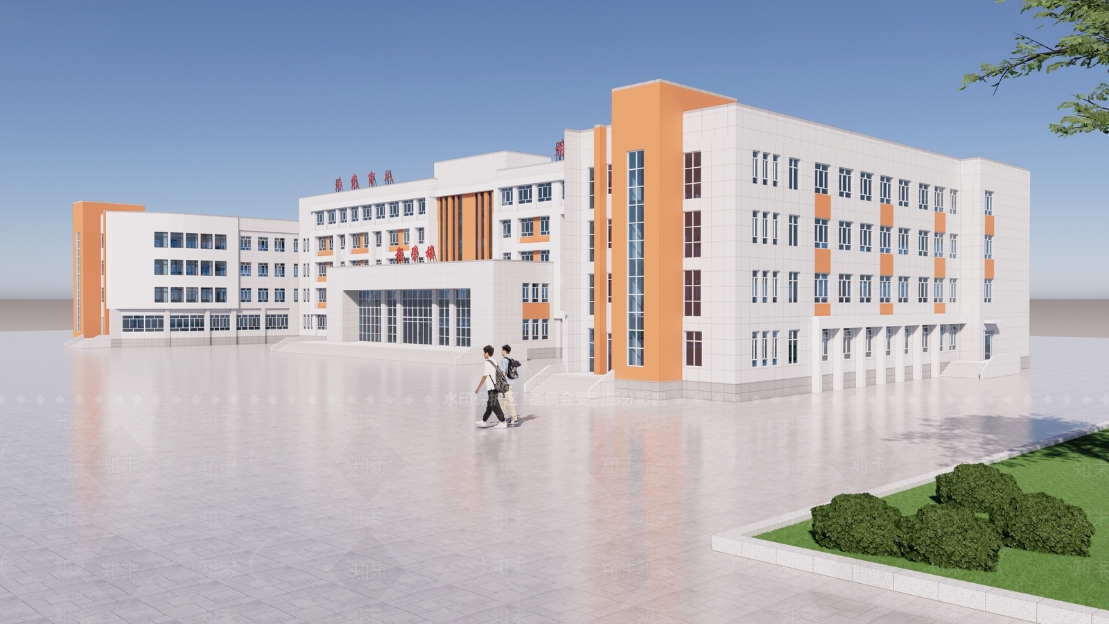 现代学校建筑SU模型下载【ID:1188591420】
