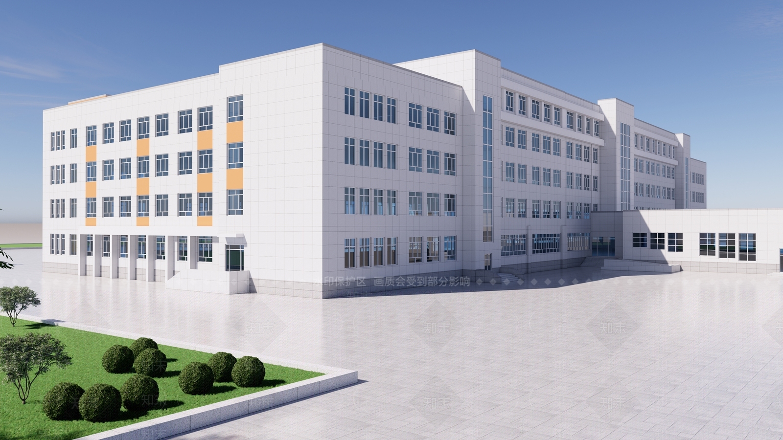 现代学校建筑SU模型下载【ID:1188591420】