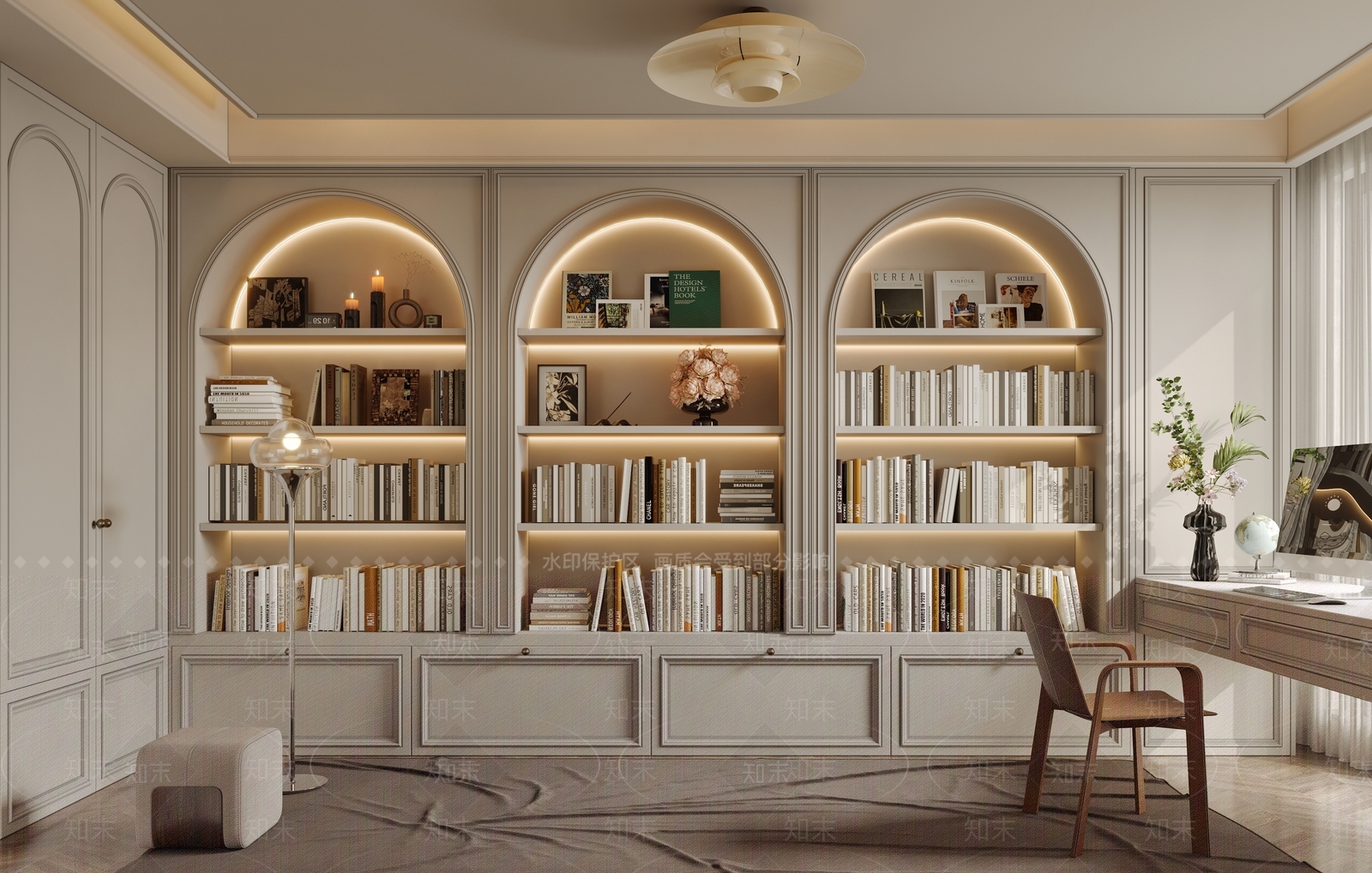 法式美式书房3D模型下载【ID:1188594682】