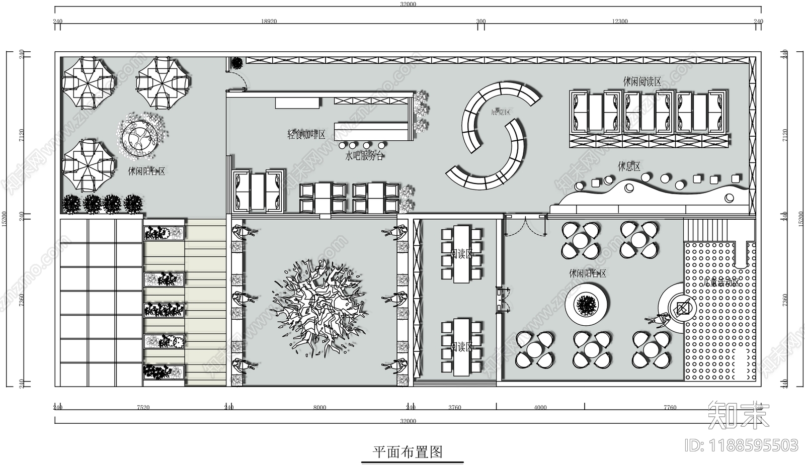 现代书店施工图下载【ID:1188595503】