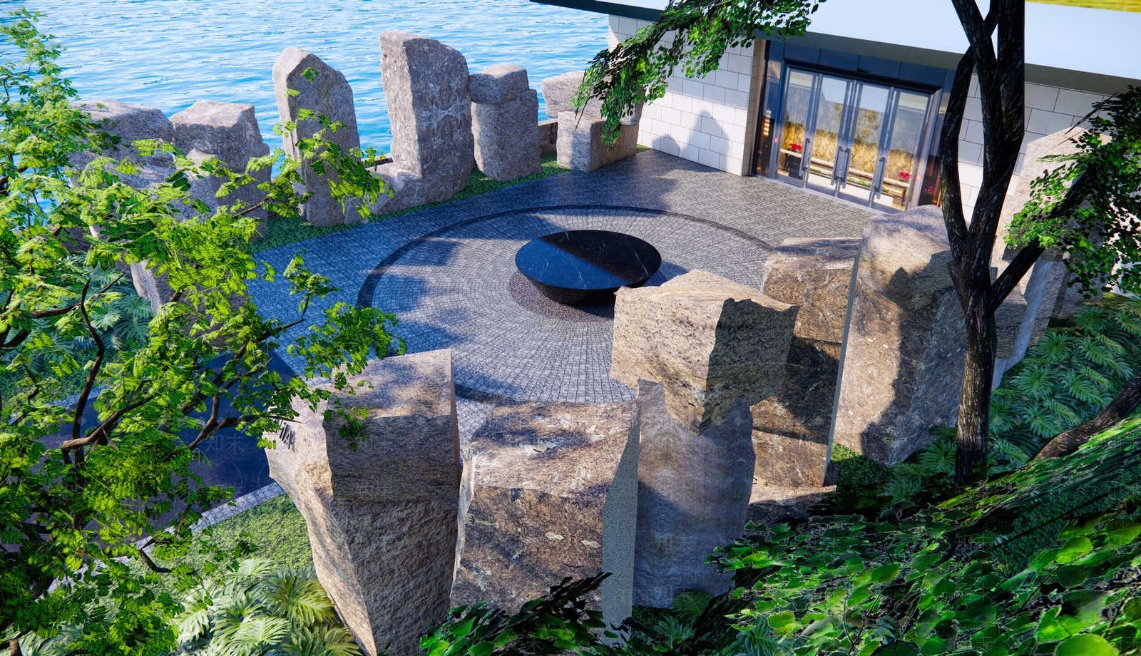 新中式日式石头SU模型下载【ID:1188597187】