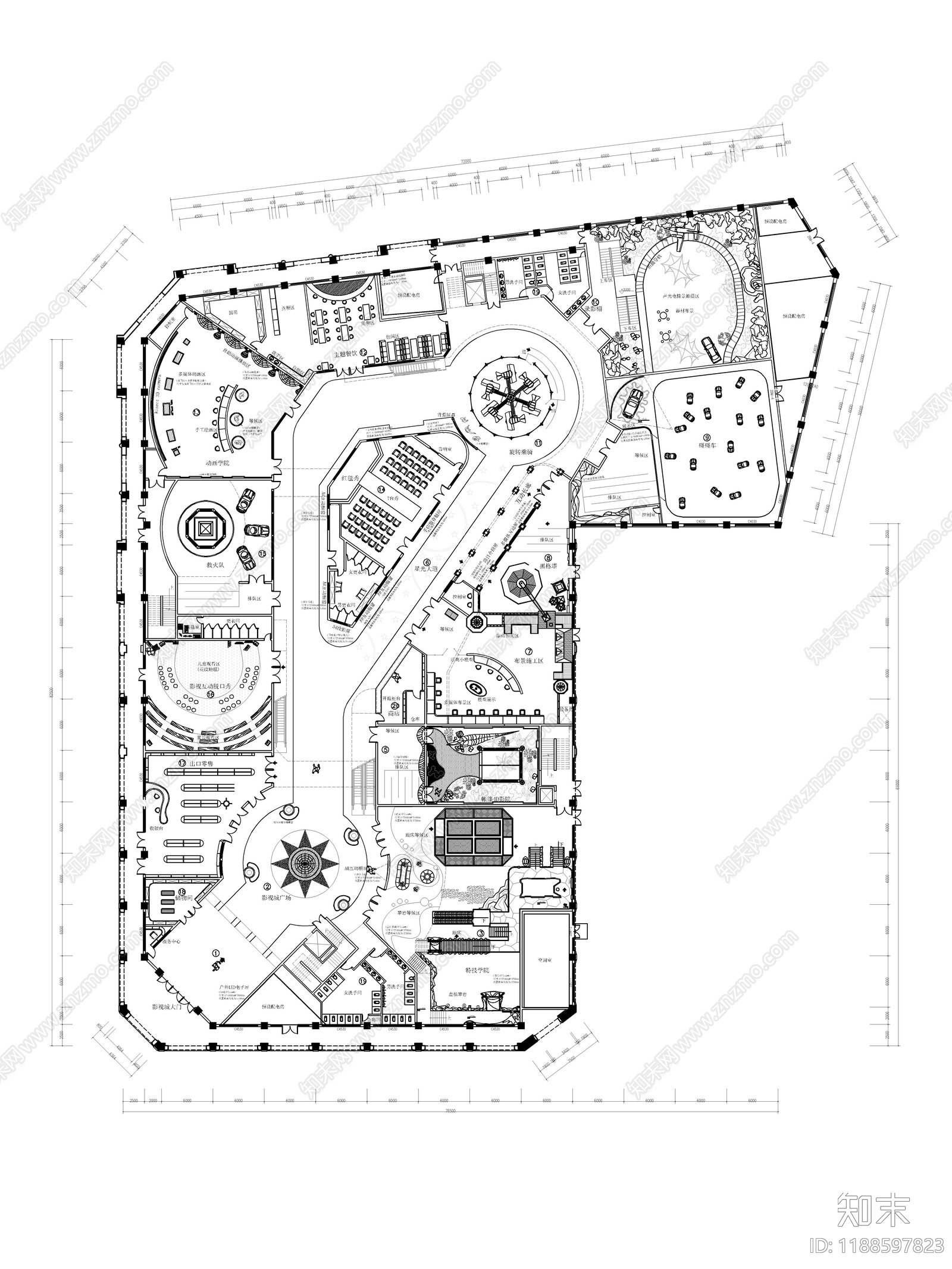 现代新中式儿童乐园施工图下载【ID:1188597823】