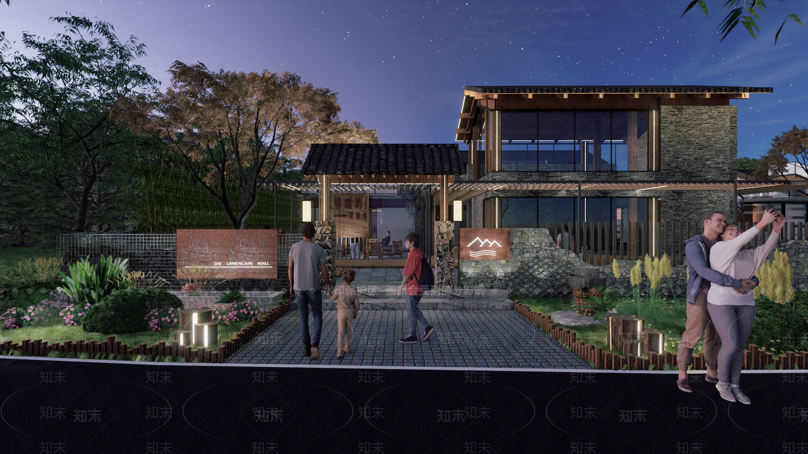 现代乡村庭院SU模型下载【ID:1188601485】