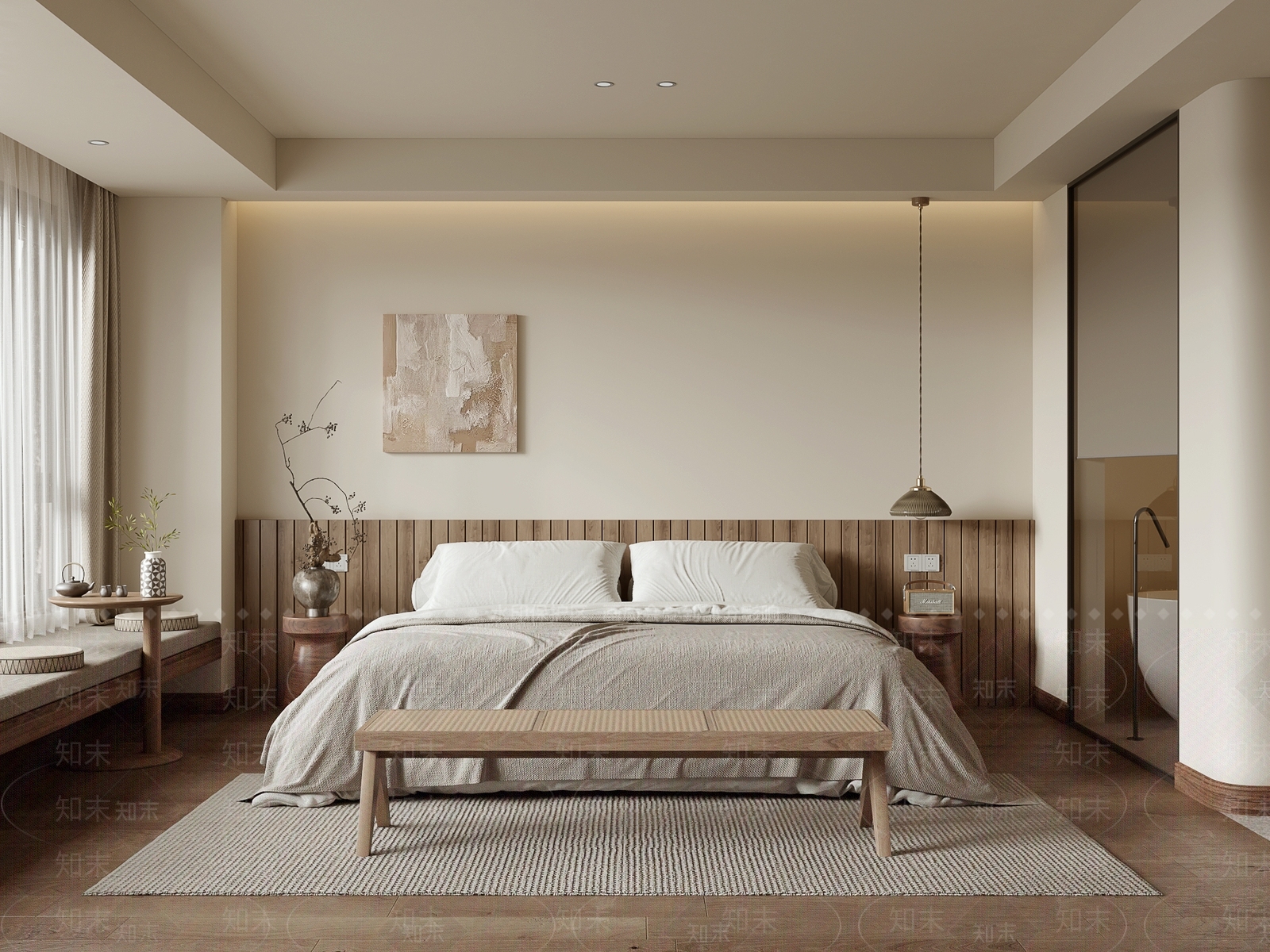 侘寂酒店客房3D模型下载【ID:1188603996】