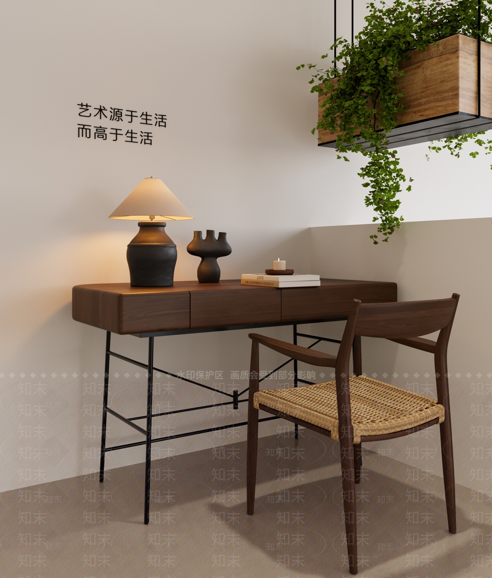 现代中古书桌3D模型下载【ID:1188609225】