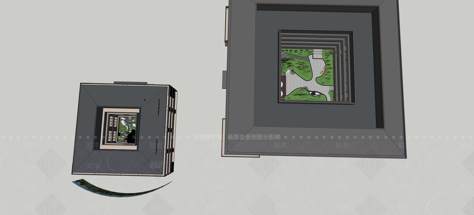 现代庭院小品SU模型下载【ID:1188611088】
