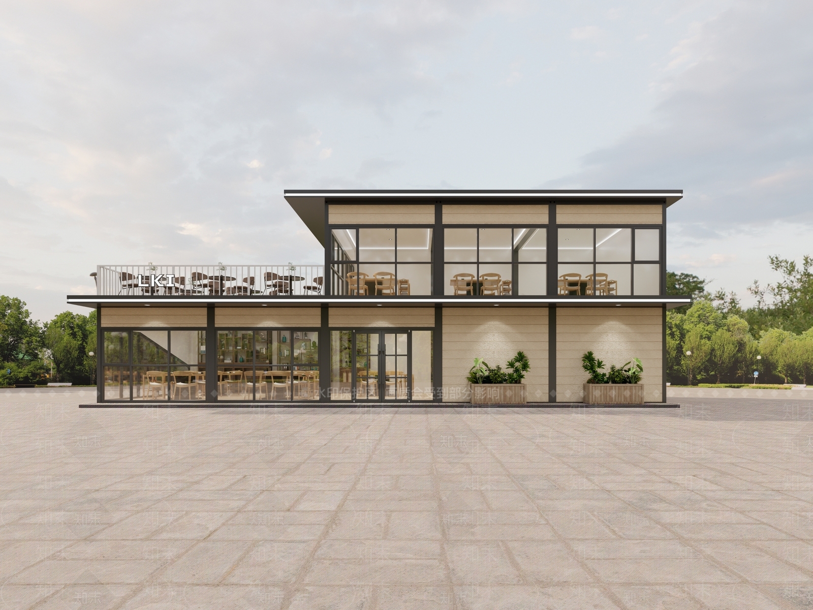 现代风格建筑SU模型下载【ID:1188615189】
