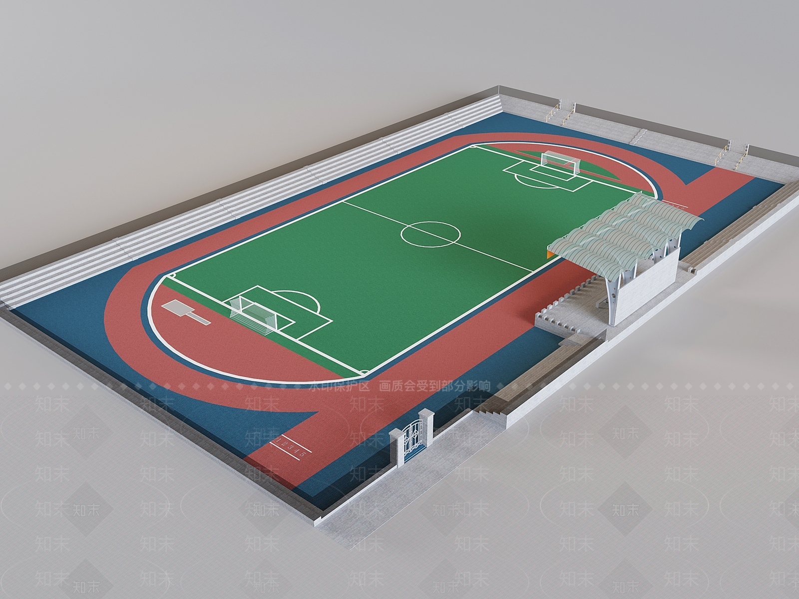 现代足球场SU模型下载【ID:1188616830】