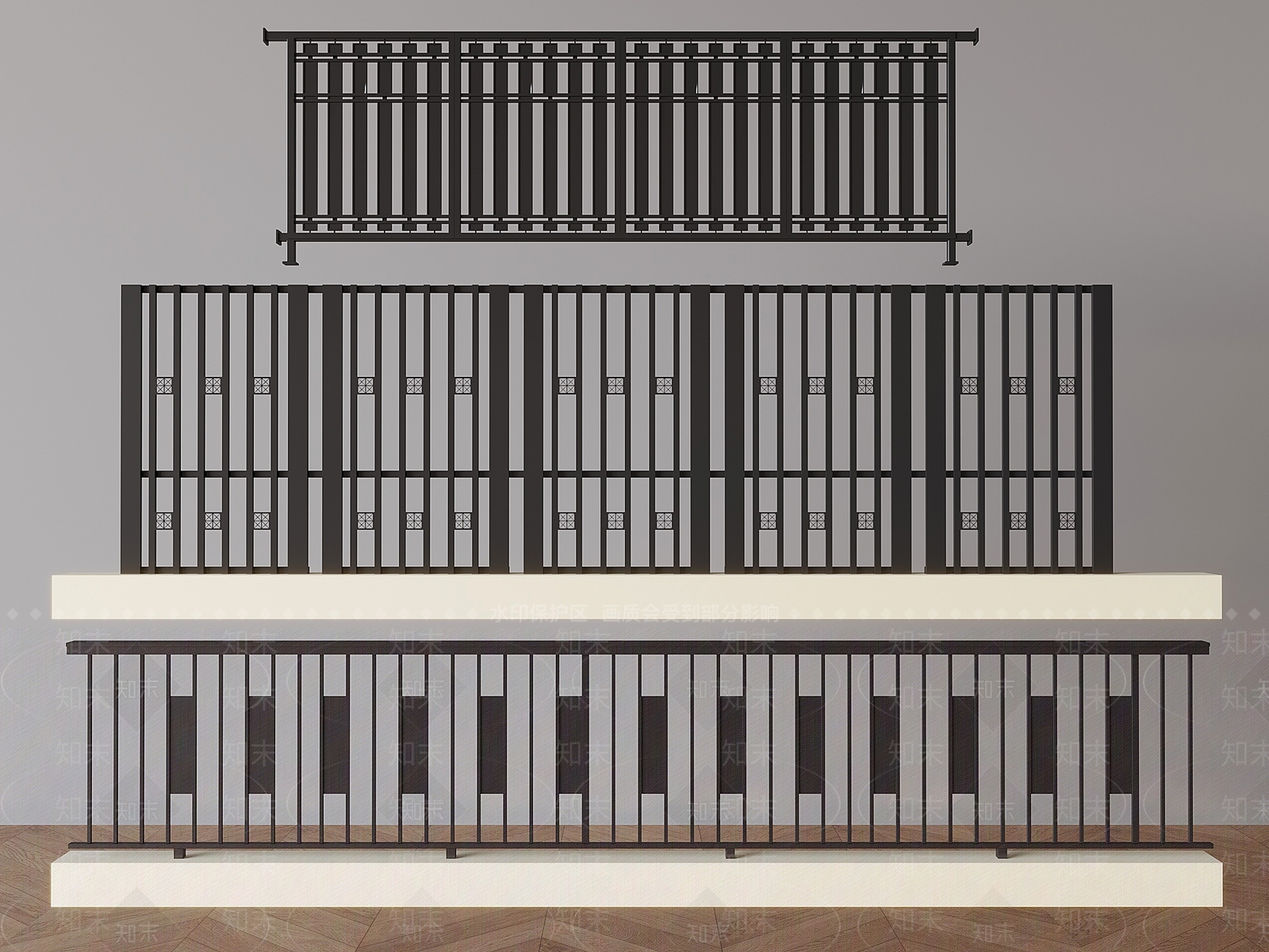 现代栏杆3D模型下载【ID:1188620460】