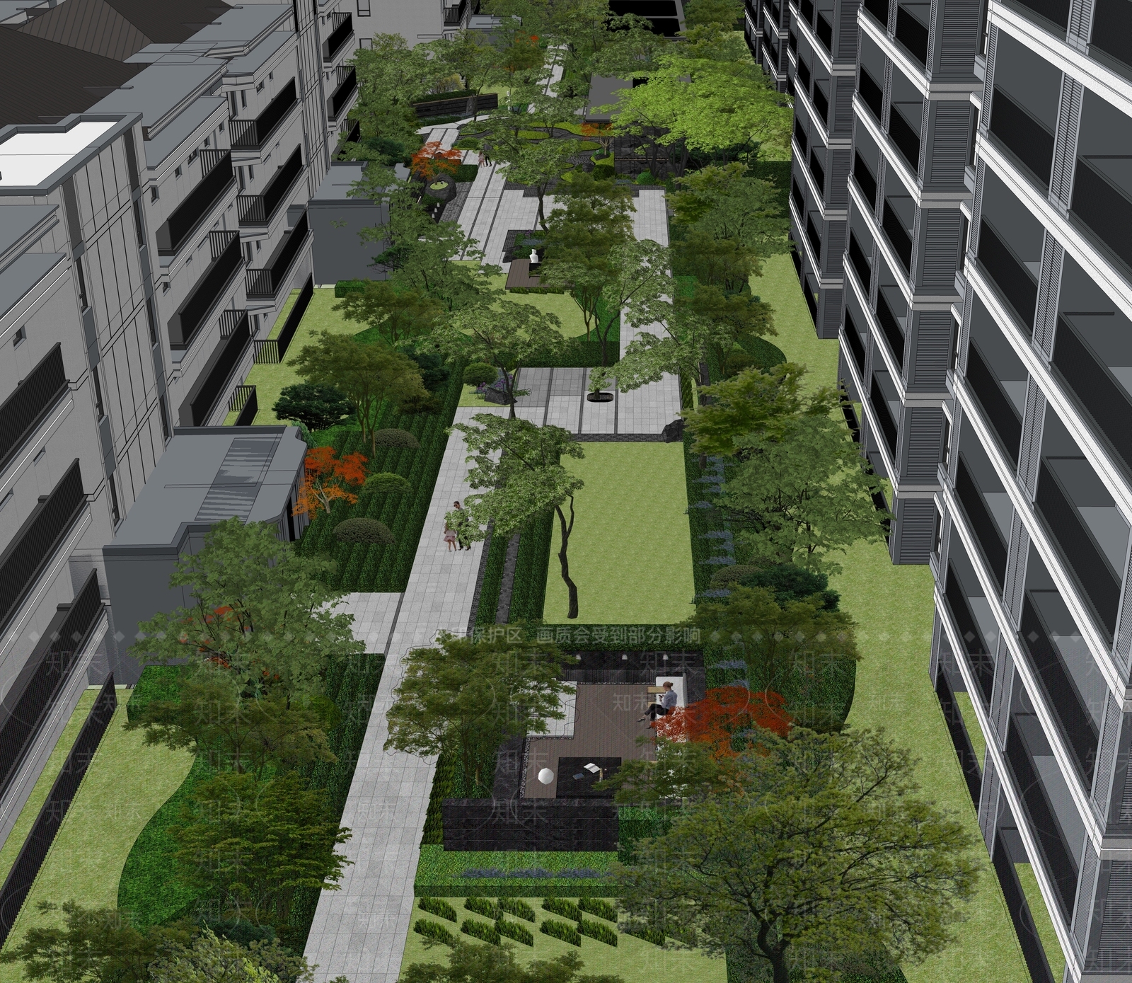 新中式现代庭院小品SU模型下载【ID:1188620539】