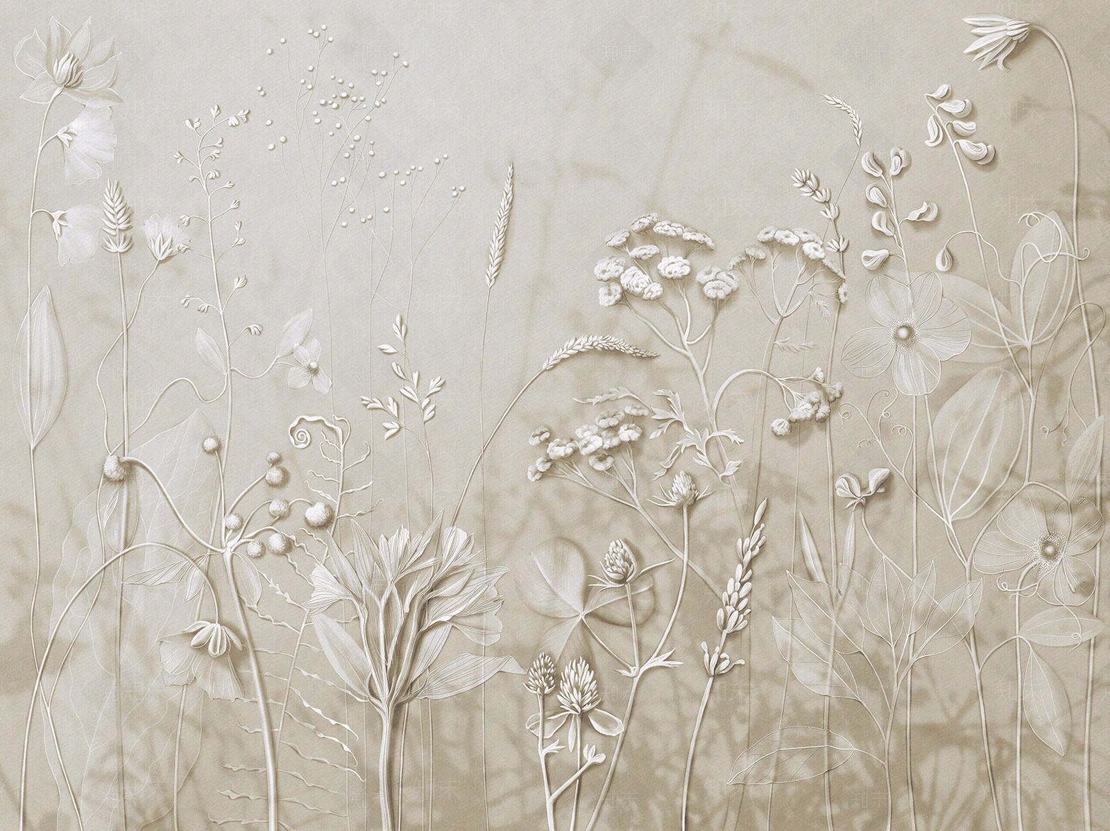 现代轻奢植物壁纸贴图下载【ID:1188621087】